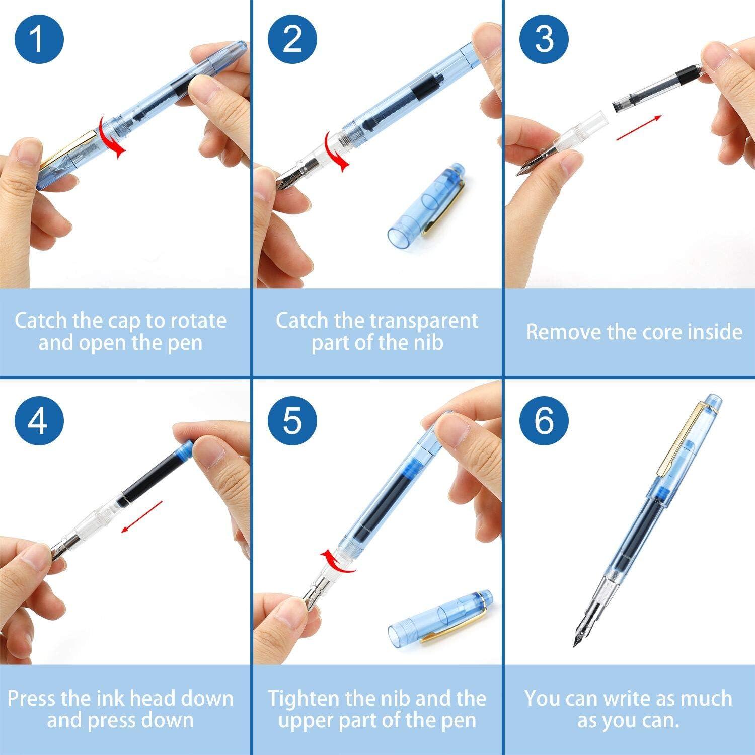 Juego de Caligrafía GC QUILL 42 Piezas con 7 Plumas y 36 Cartuchos