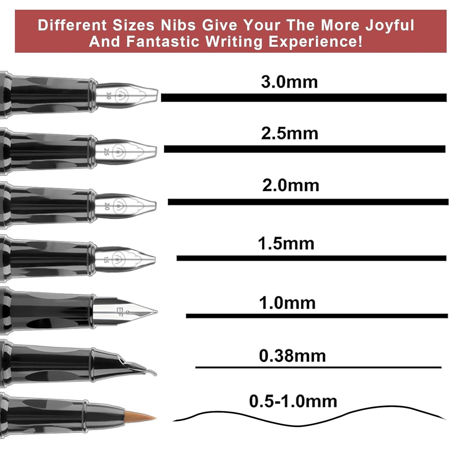 Juego de Plumas Caligráficas DTianSir con 7 Puntas y 60 Cartuchos