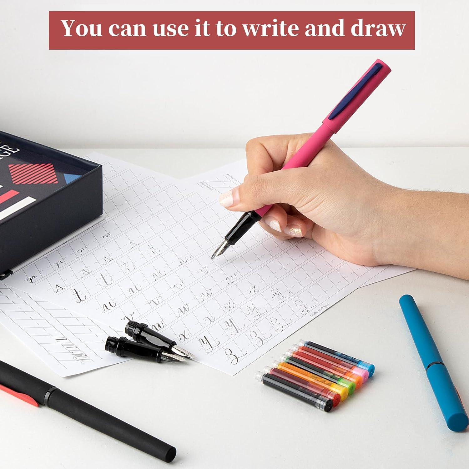 Juego de Plumas Caligráficas DTianSir con 7 Puntas y 60 Cartuchos