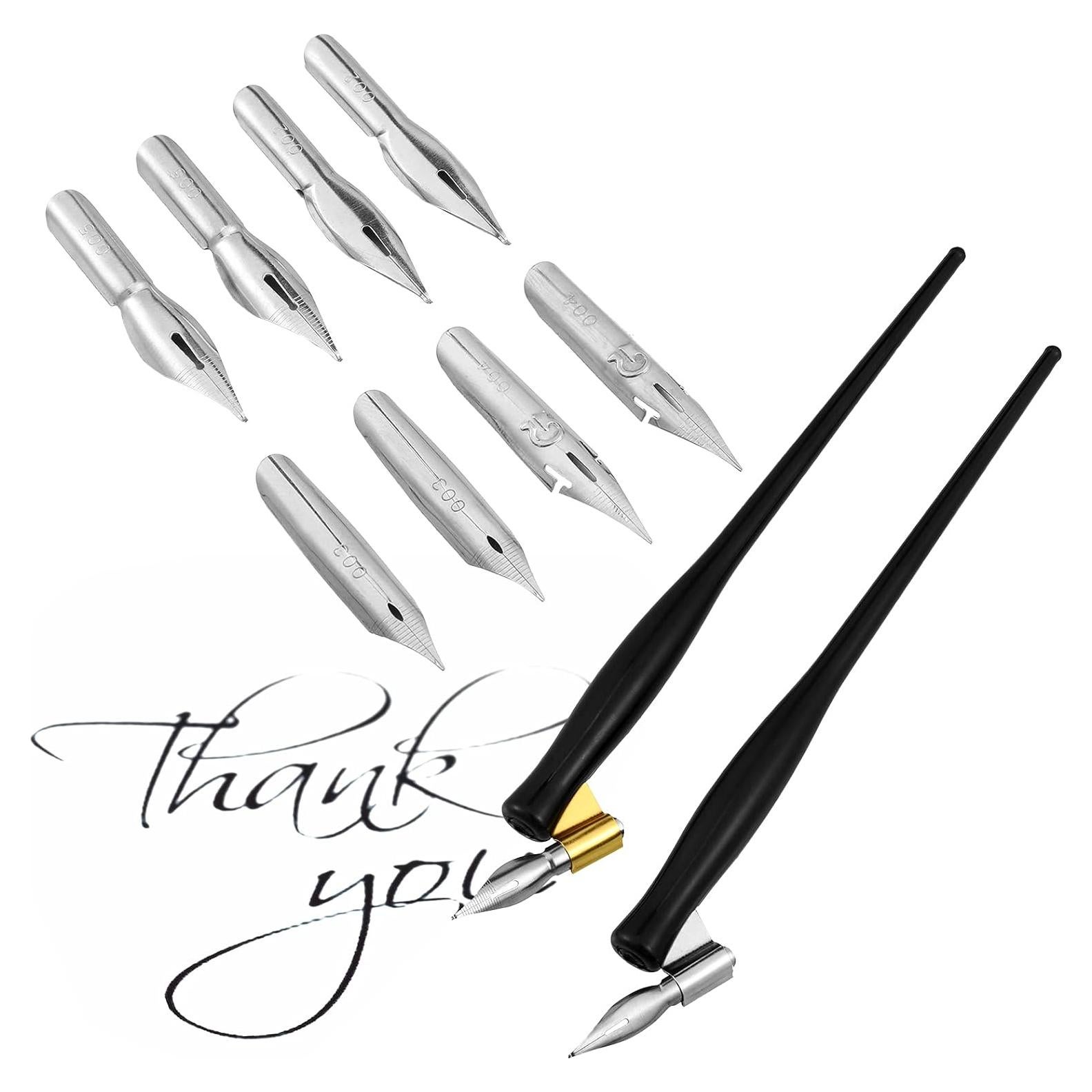 Conjunto de Plumas de Caligrafía Oblicua Zonon 2-en-1 con 8 Puntas