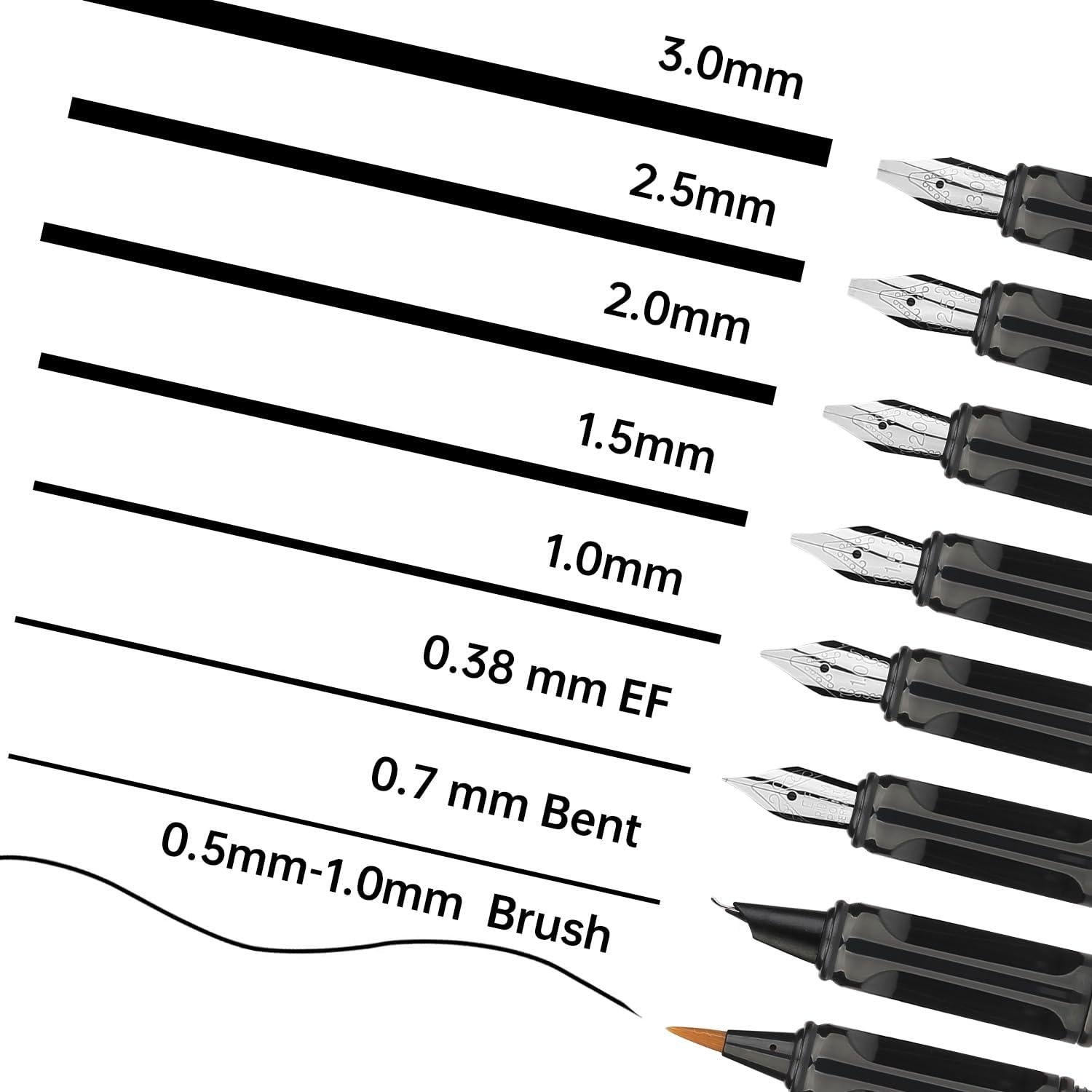 Juego de Plumas de Caligrafía GC QUILL 74 piezas - 8 Plumas y 66 Cartuchos