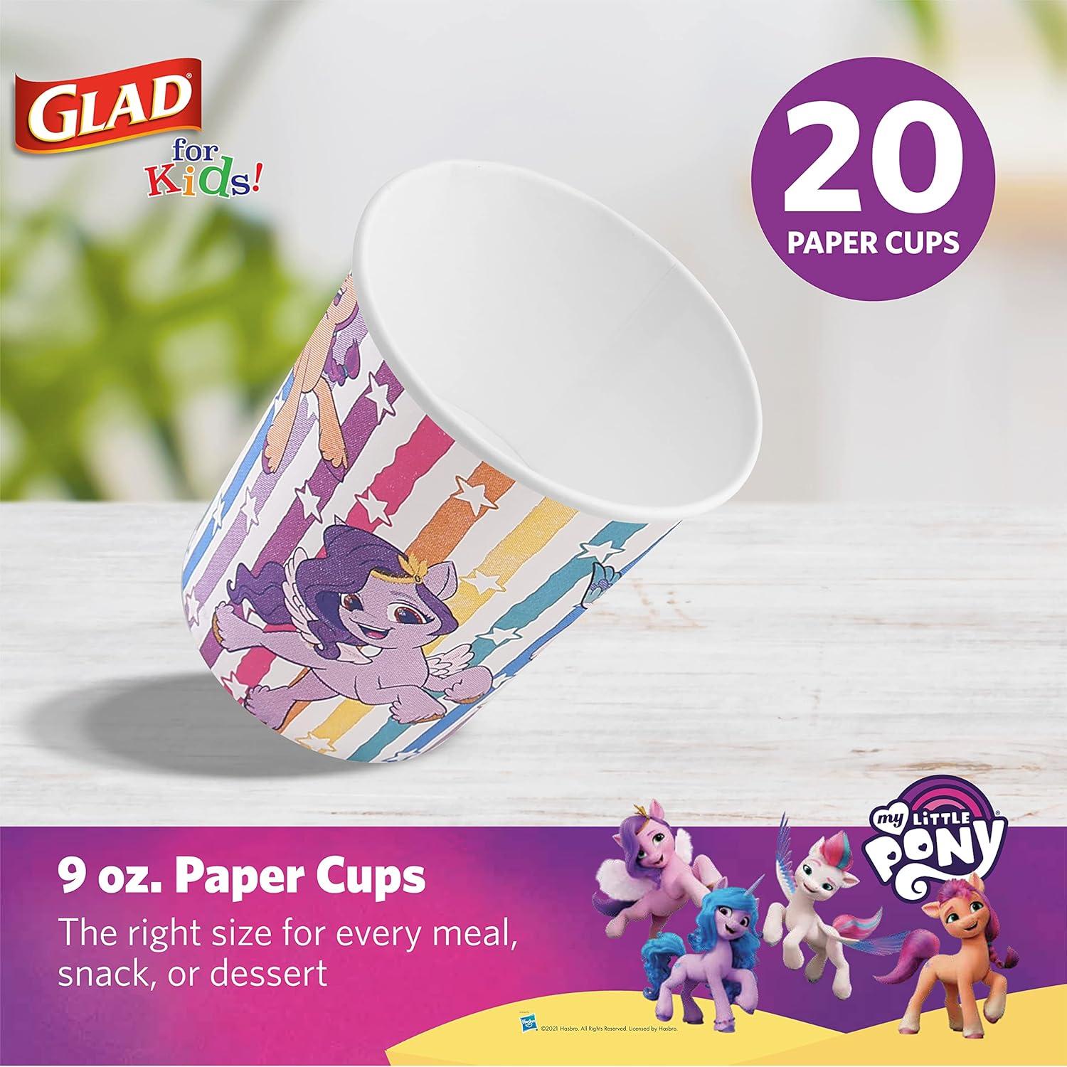 Vasos de Papel Glad My Little Pony 200 Ct 9 oz Unicornio