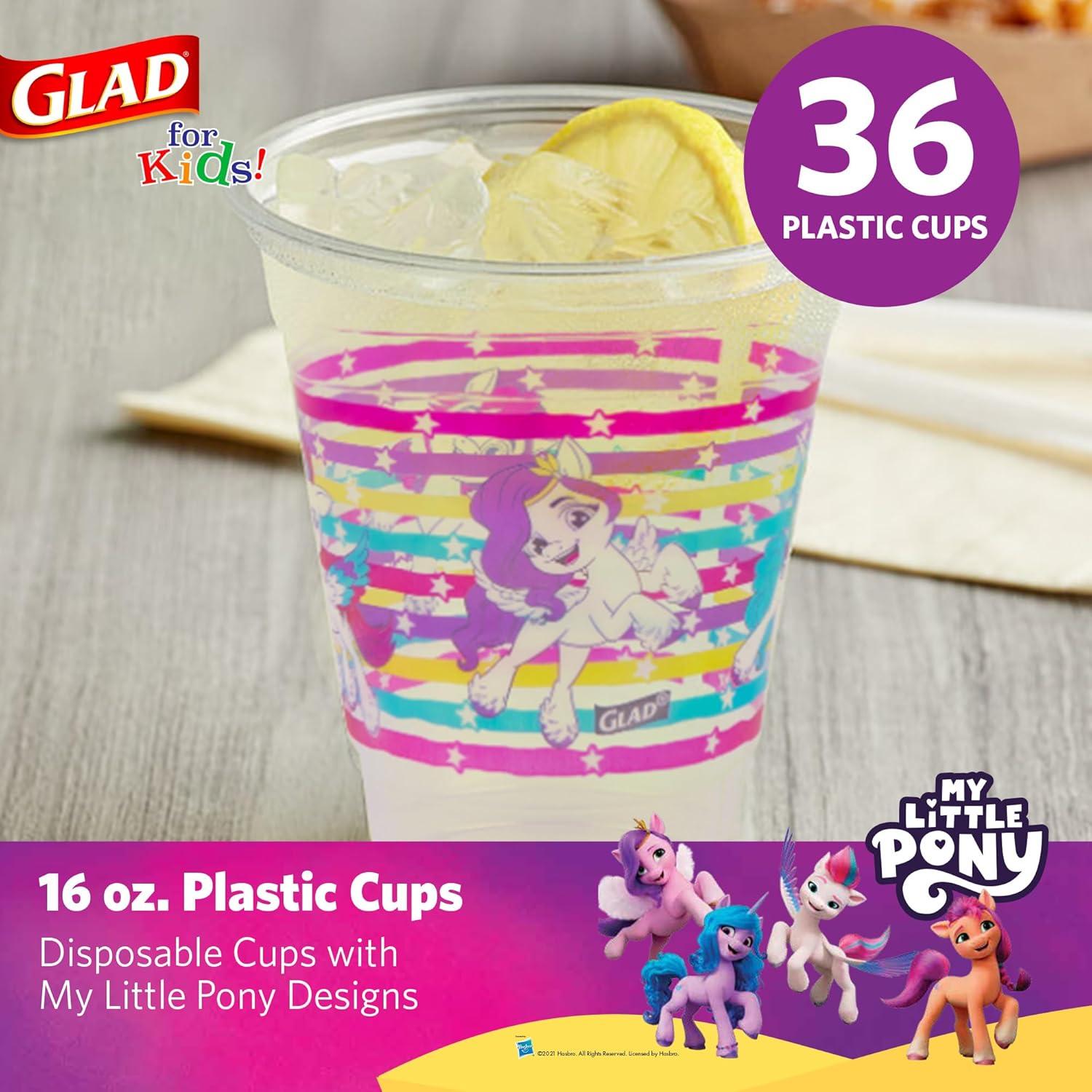 Vasos de Plástico Glad para Niños 16oz My Little Pony 36ct