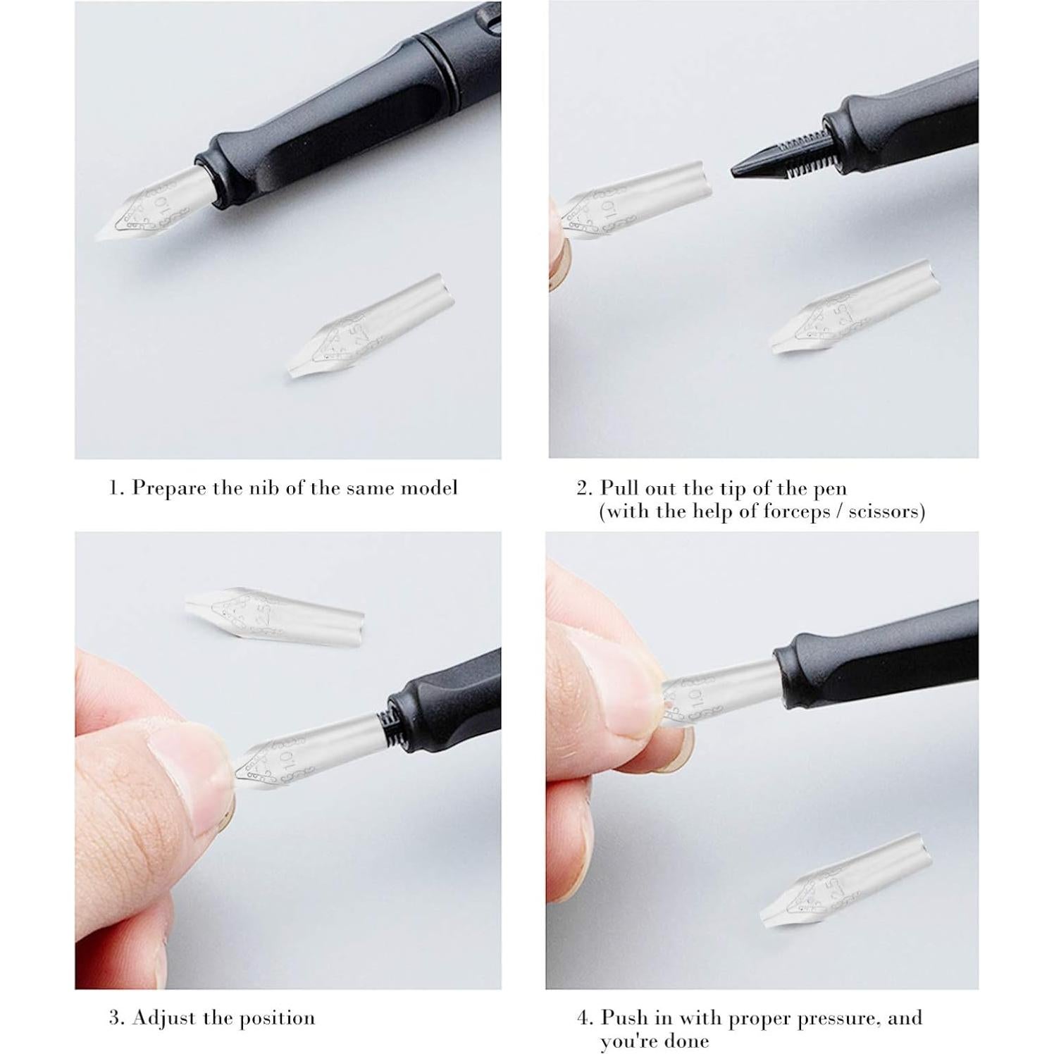 NUOBESTY 30 Puntas de Repuesto para Plumas Fuente Caligrafía