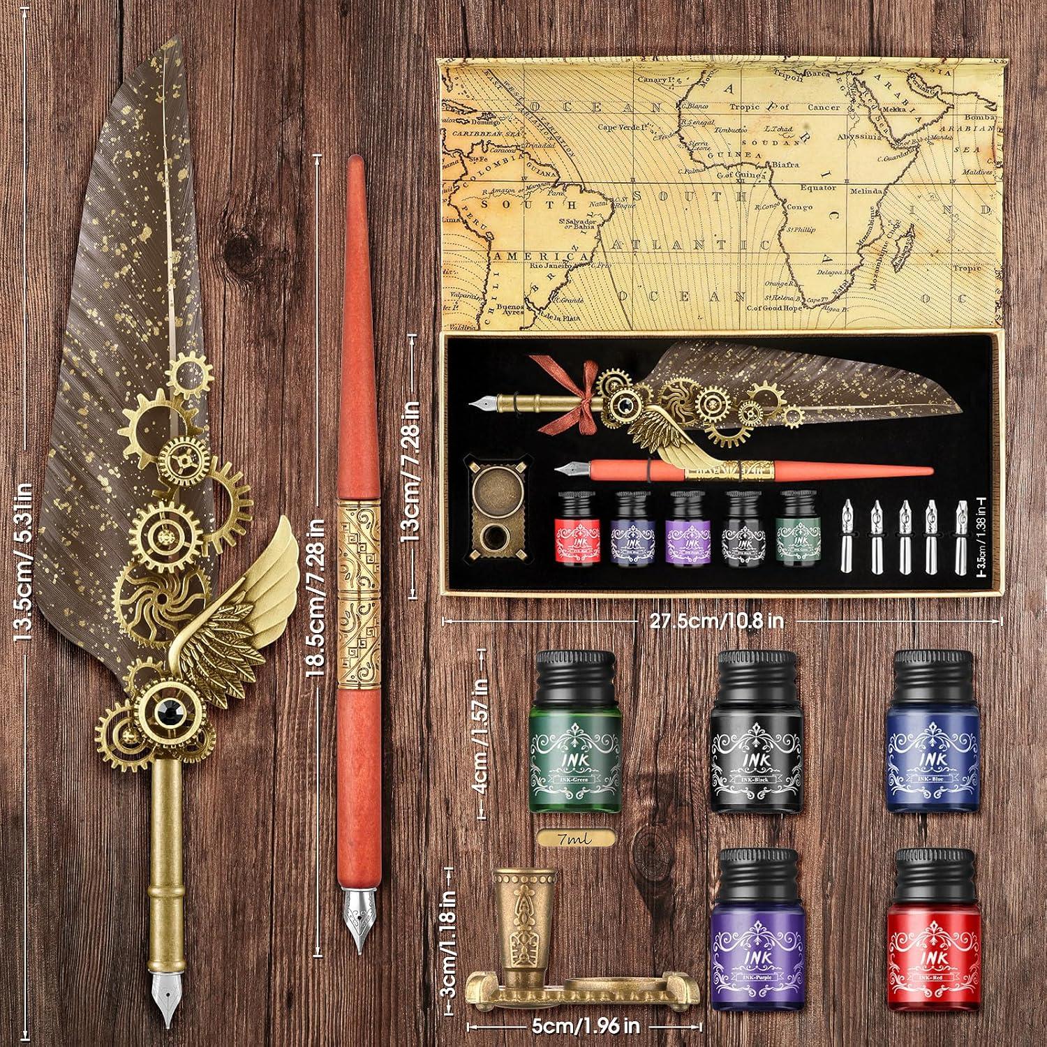 Juego de Caligrafía GrnVibe con Pluma y Tinta Vintage