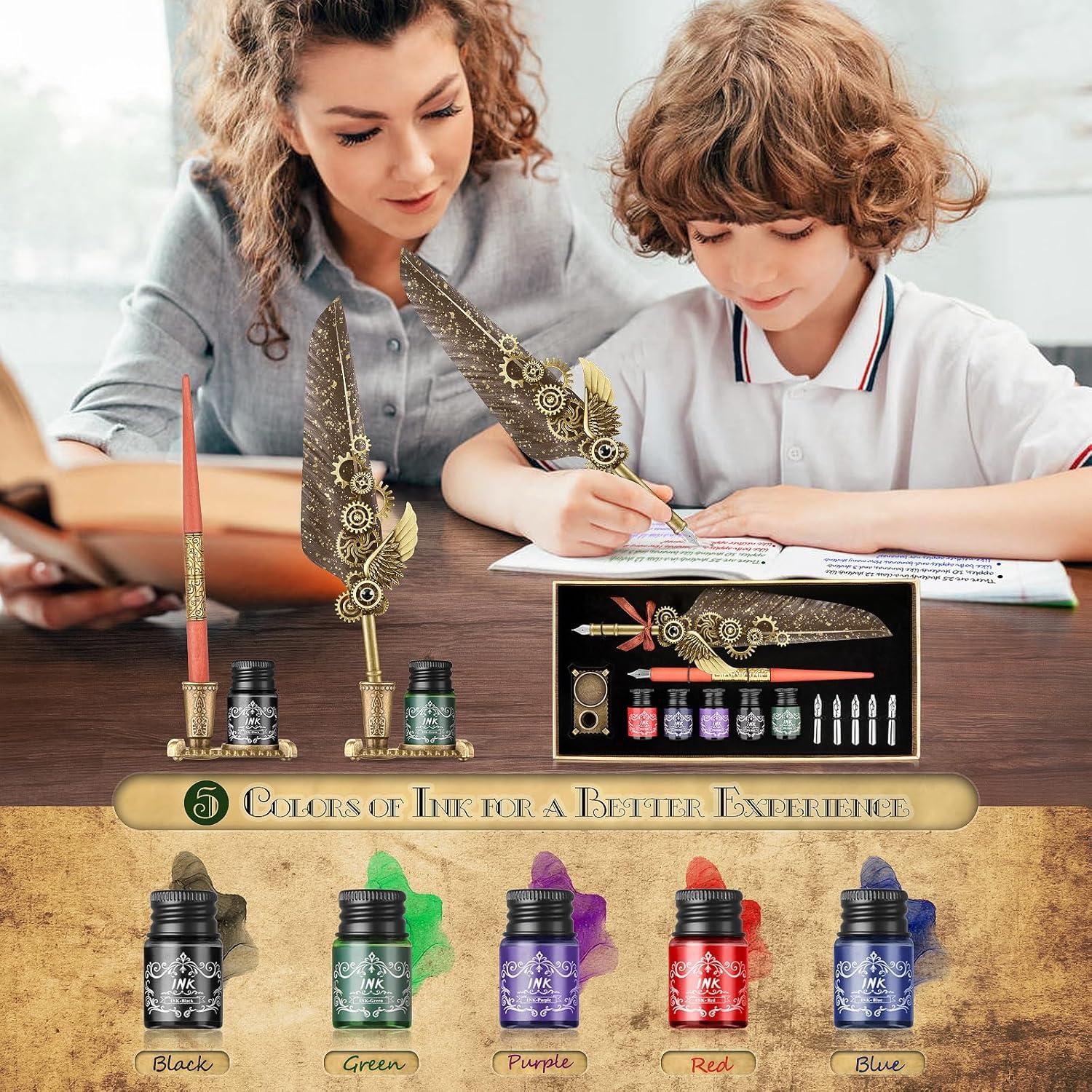 Juego de Caligrafía GrnVibe con Pluma y Tinta Vintage