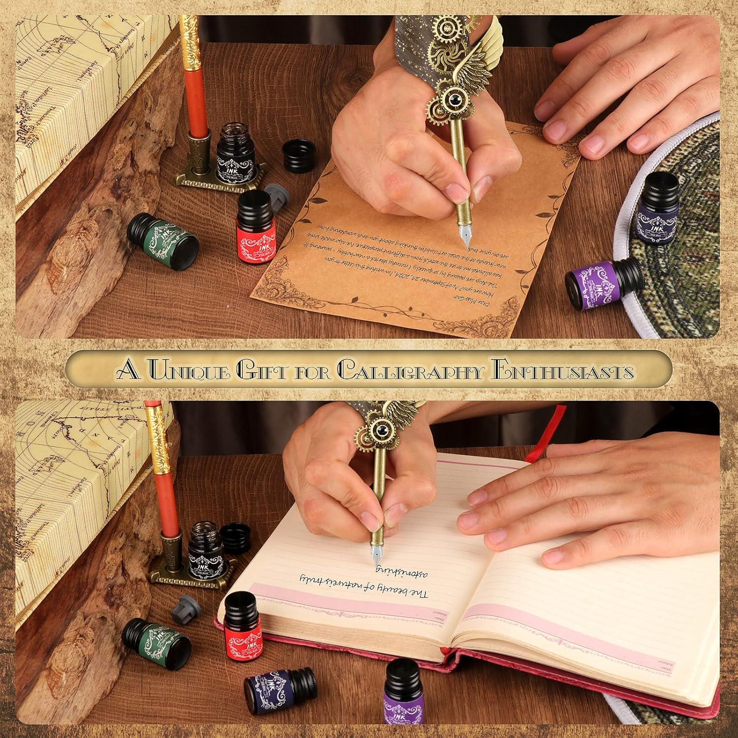 Juego de Caligrafía GrnVibe con Pluma y Tinta Vintage
