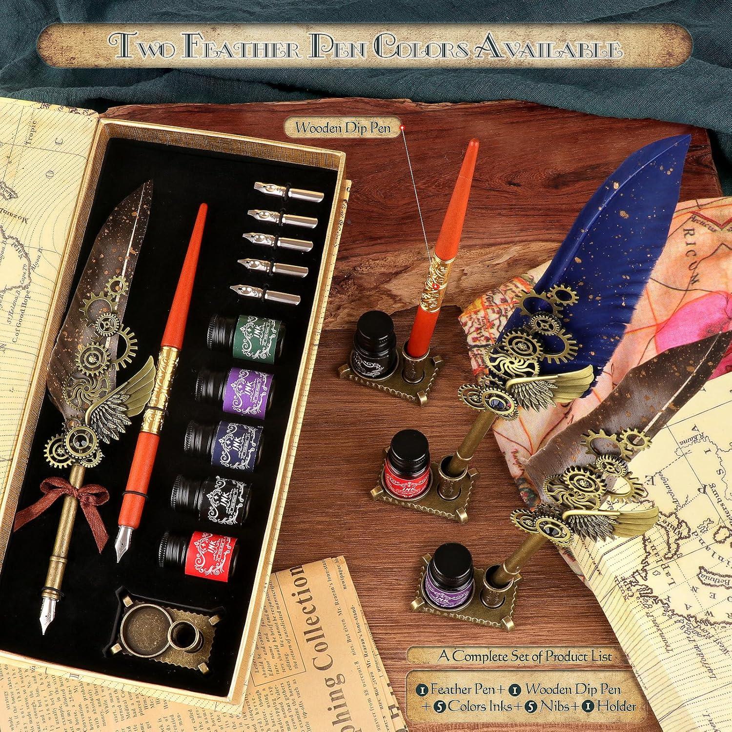 Juego de Caligrafía GrnVibe con Pluma y Tinta Vintage