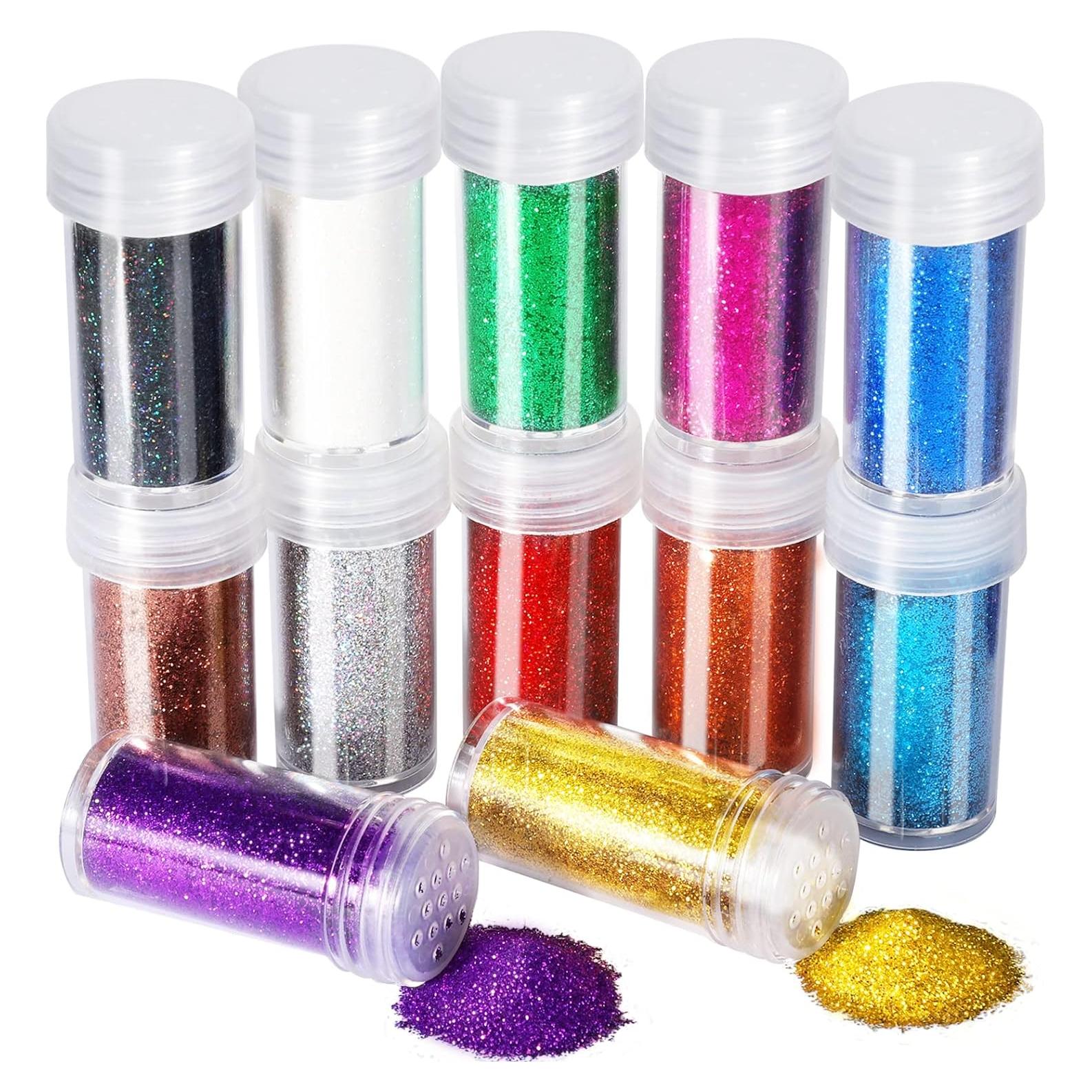 Set de 12 Tarros de Brillo Fino Fandamei 10g - 12 Colores