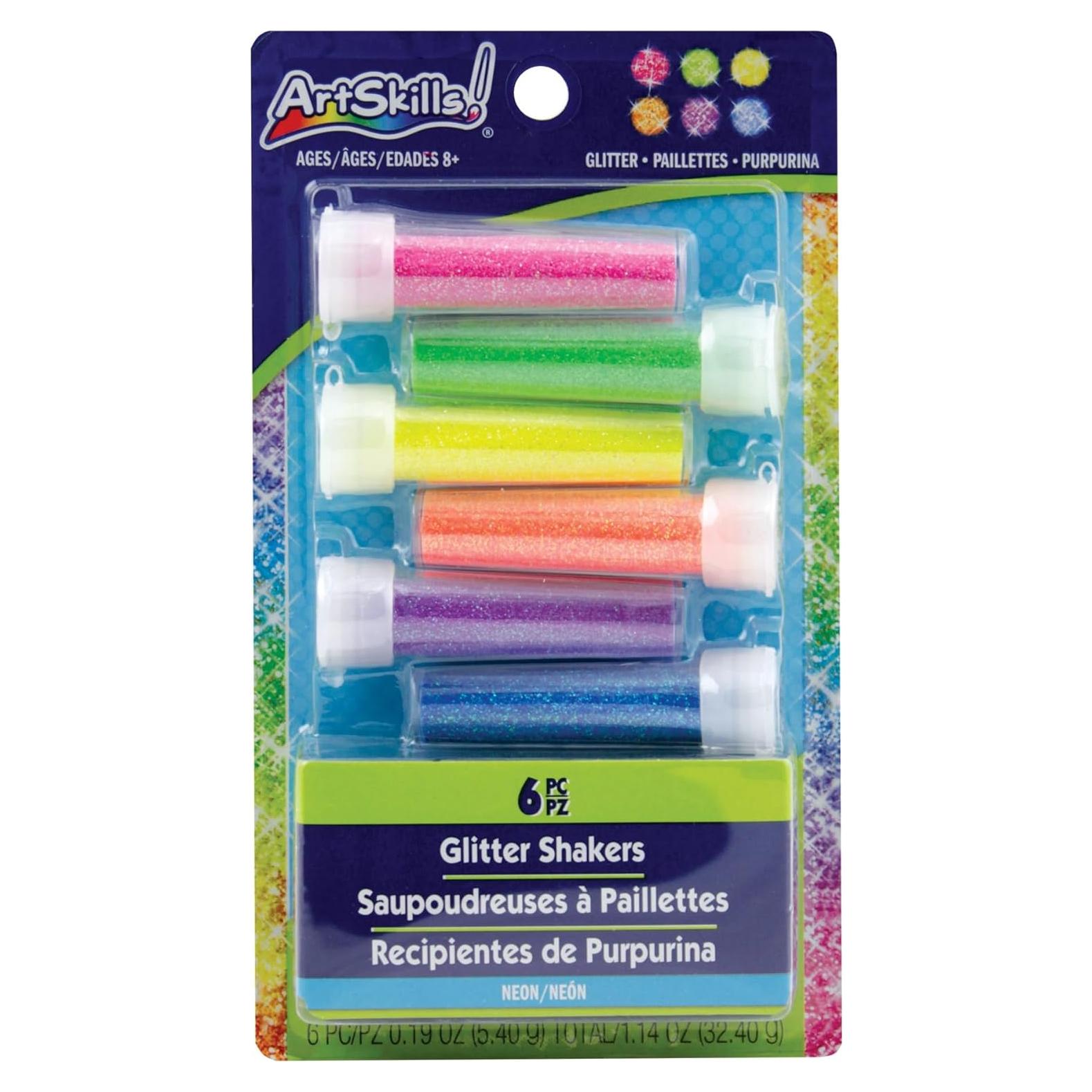 Shakers de Brillo Neón ArtSkills - 6 Colores Vibrantes 5.4g
