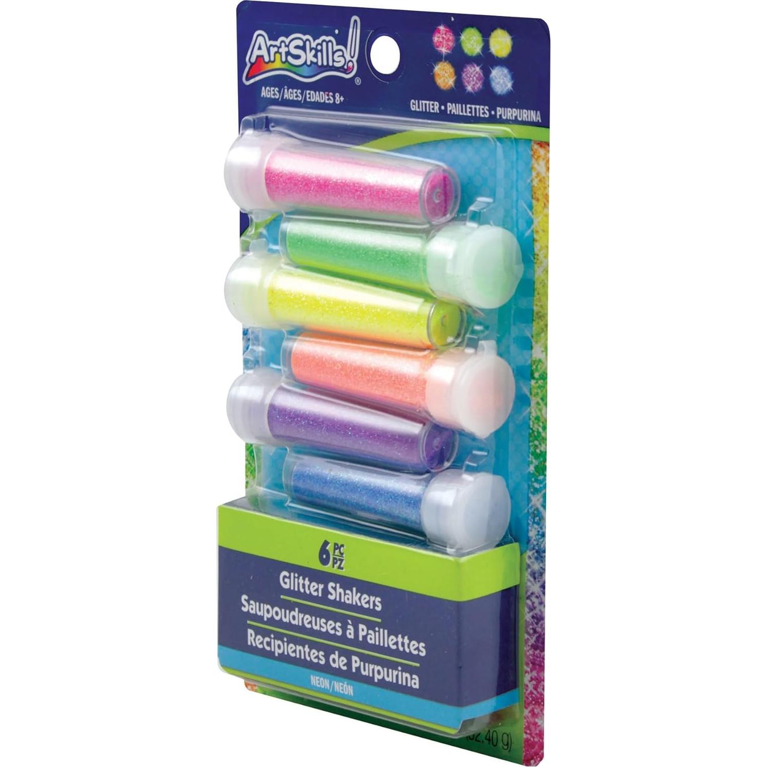 Shakers de Brillo Neón ArtSkills - 6 Colores Vibrantes 5.4g