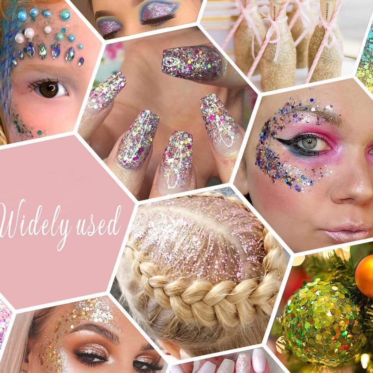 Set de 12 Glitters Chunky Holográfico Licool para Manualidades