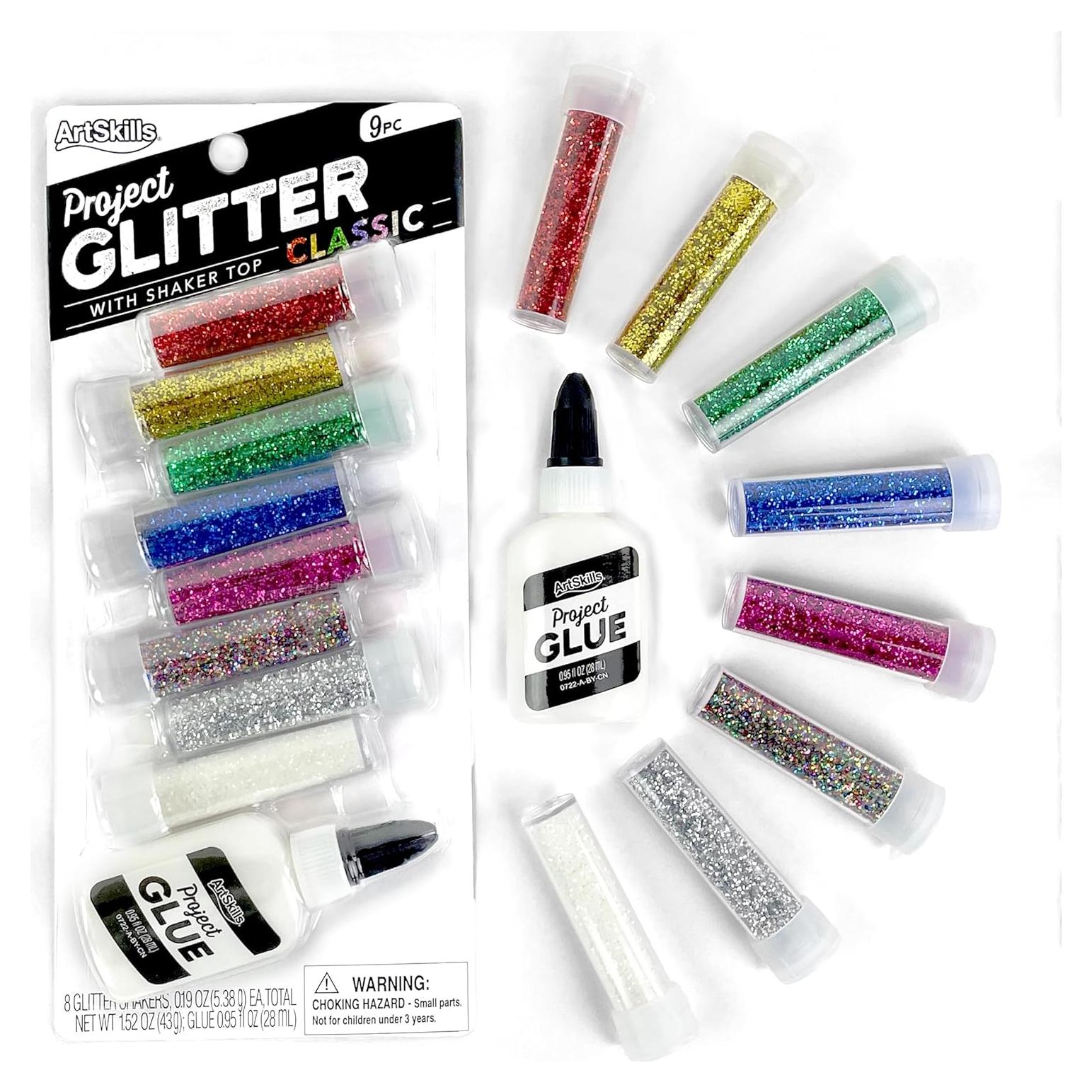 Shakers de Purpurina ArtSkills 8 Colores + Pegamento No Tóxico