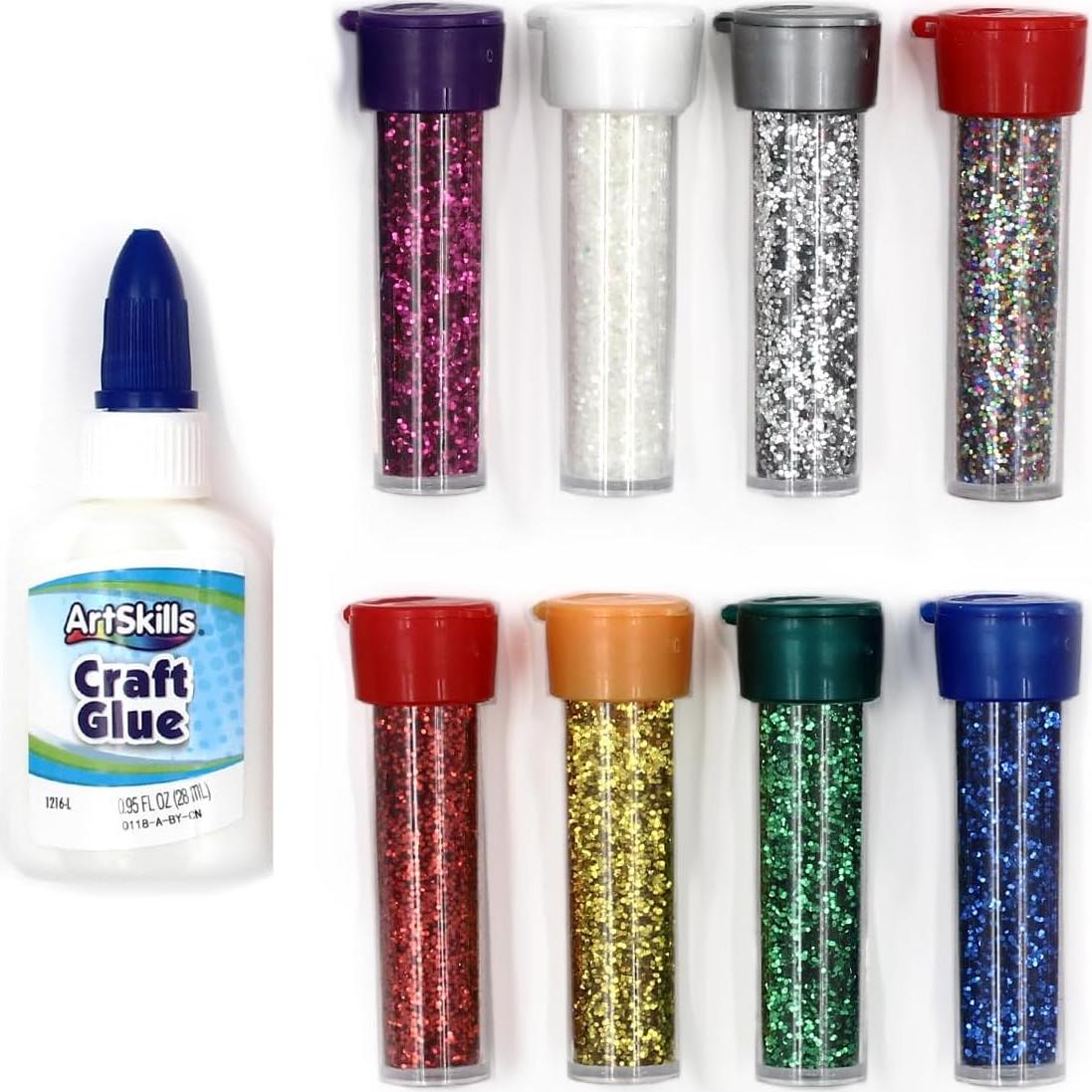 Shakers de Purpurina ArtSkills 8 Colores + Pegamento No Tóxico