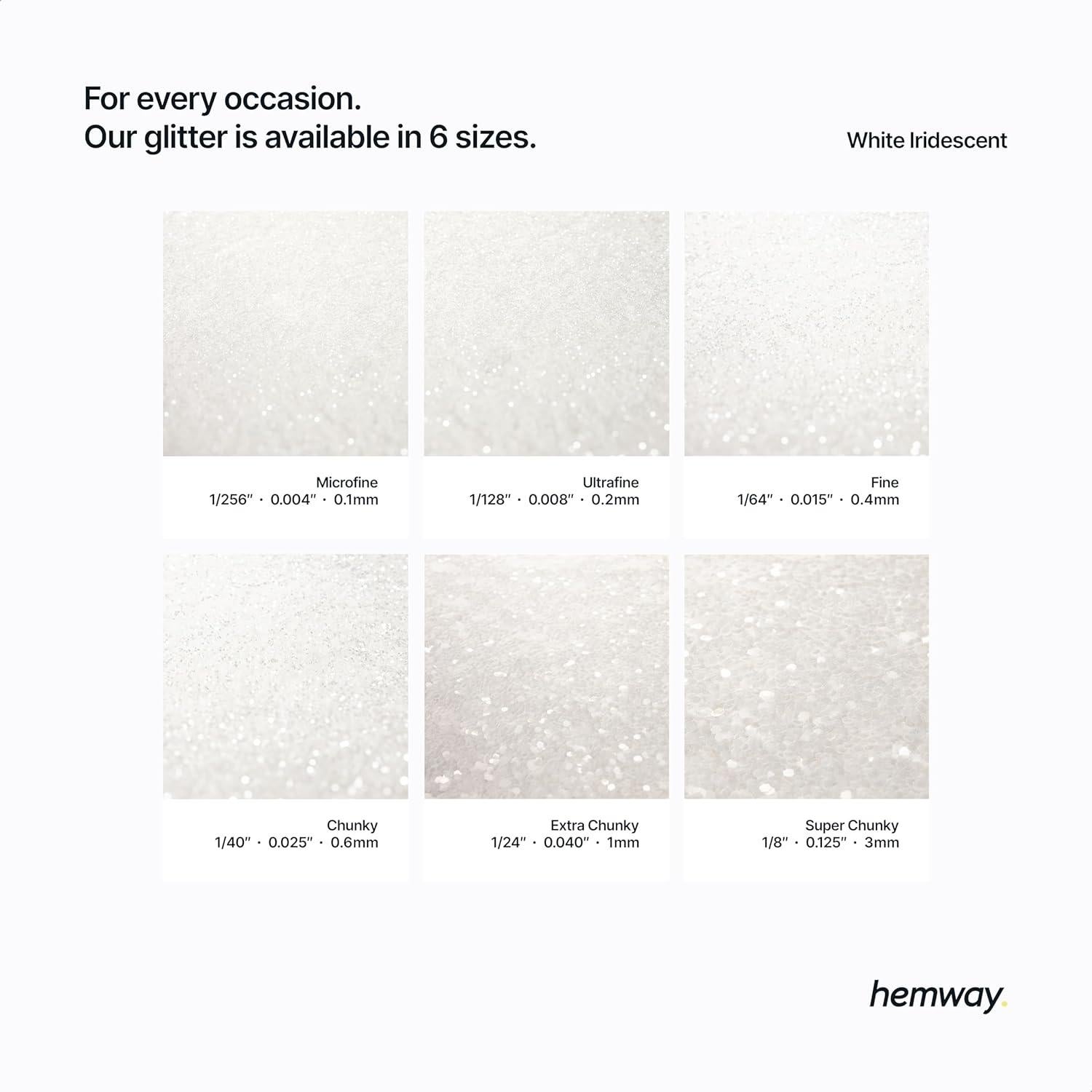 Purpurina Hemway Ultra Brillante 130g - Blanco Iridiscente