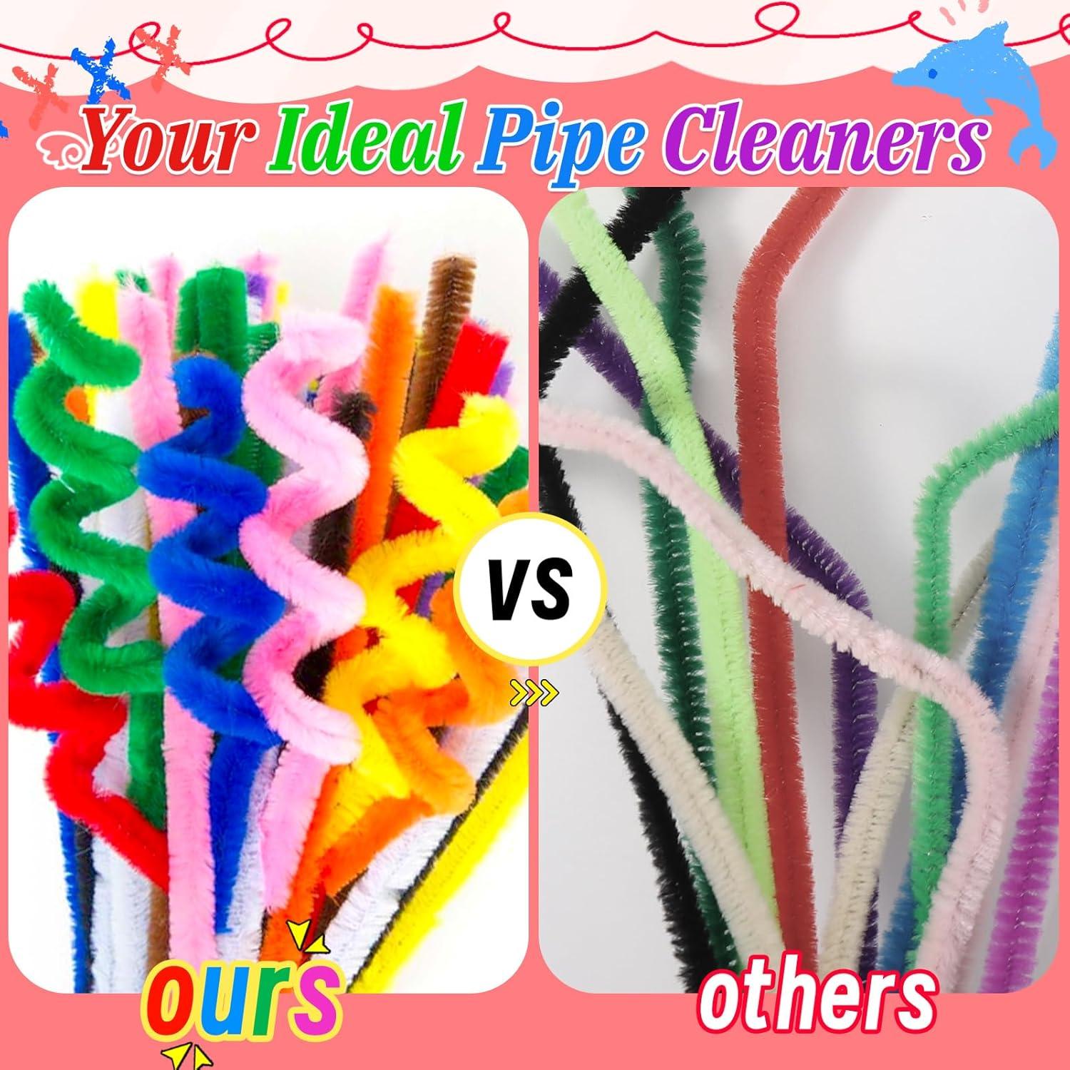 Gushu 300 Piezas Limpiapipas Multicolor y Ojos Móviles 7mm