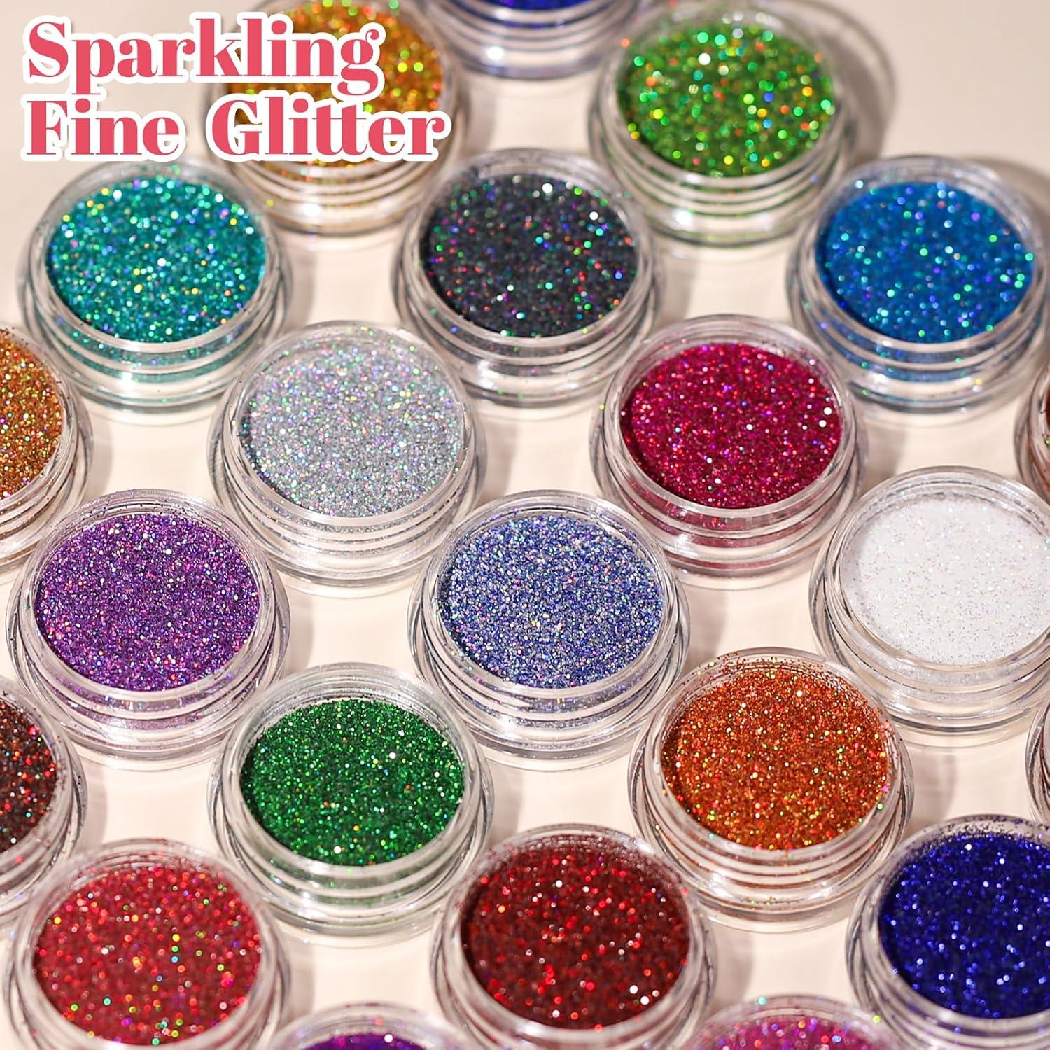 Brillo Fino Holográfico LEOBRO 24 Colores para Manualidades