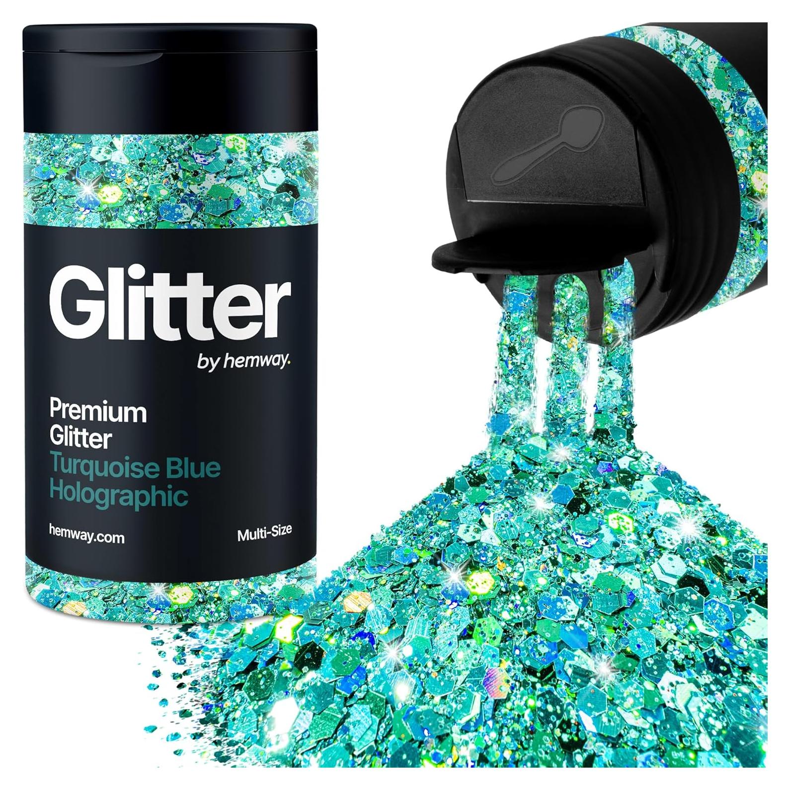 Glitter Hemway Azul Turquesa Holográfico 120 g para Manualidades