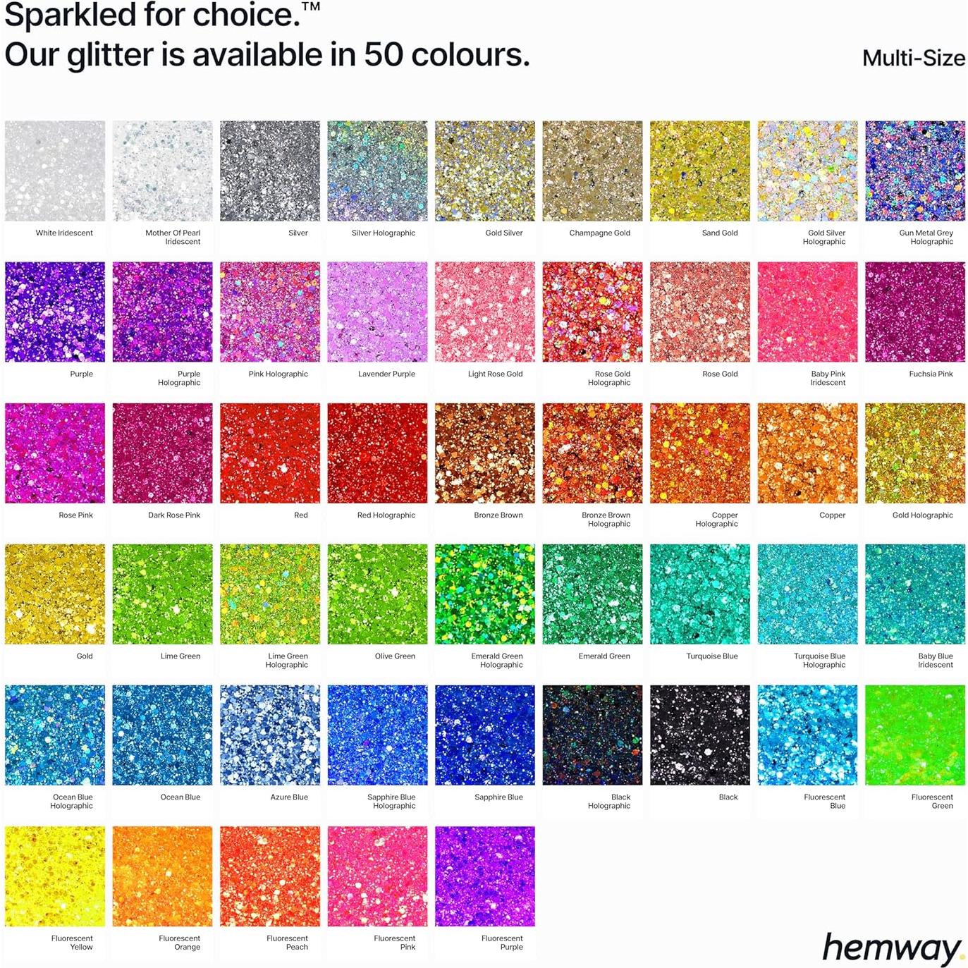 Glitter Hemway Azul Turquesa Holográfico 120 g para Manualidades