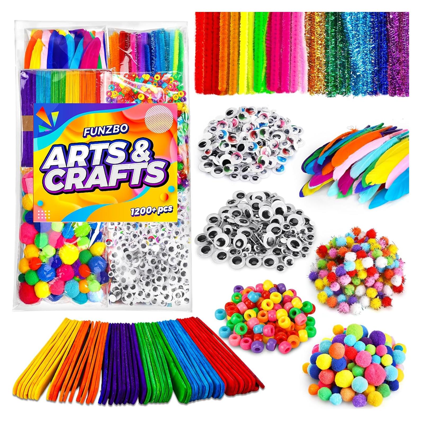 Kit de Manualidades FUNZBO 1200 Piezas para Niños 4-8 Años