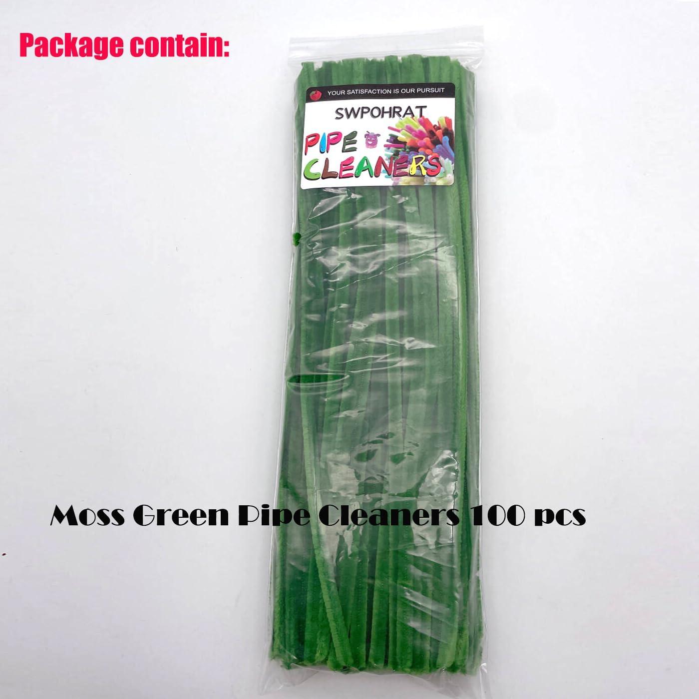 Set de 100 Limpiapipas Verde Musgo Swpohrat para Manualidades