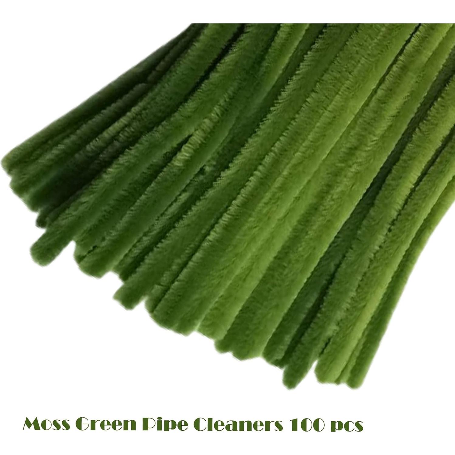 Set de 100 Limpiapipas Verde Musgo Swpohrat para Manualidades