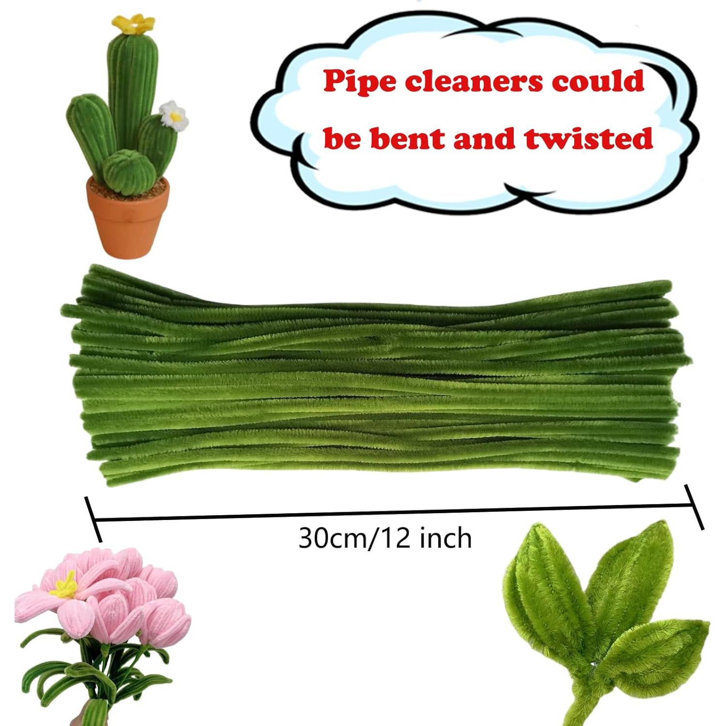 Set de 100 Limpiapipas Verde Musgo Swpohrat para Manualidades