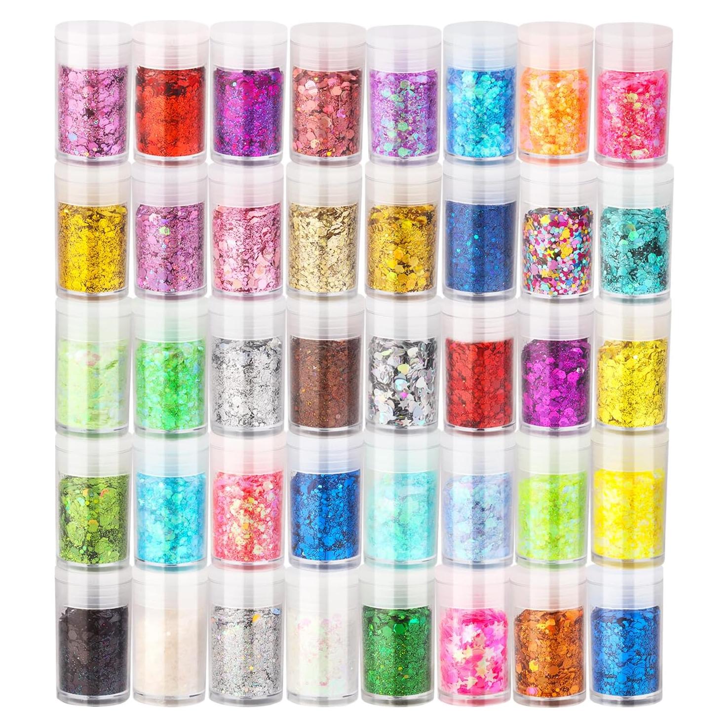 Set de Glitter Chunky Holográfico Ciyowta 40 Colores 300g