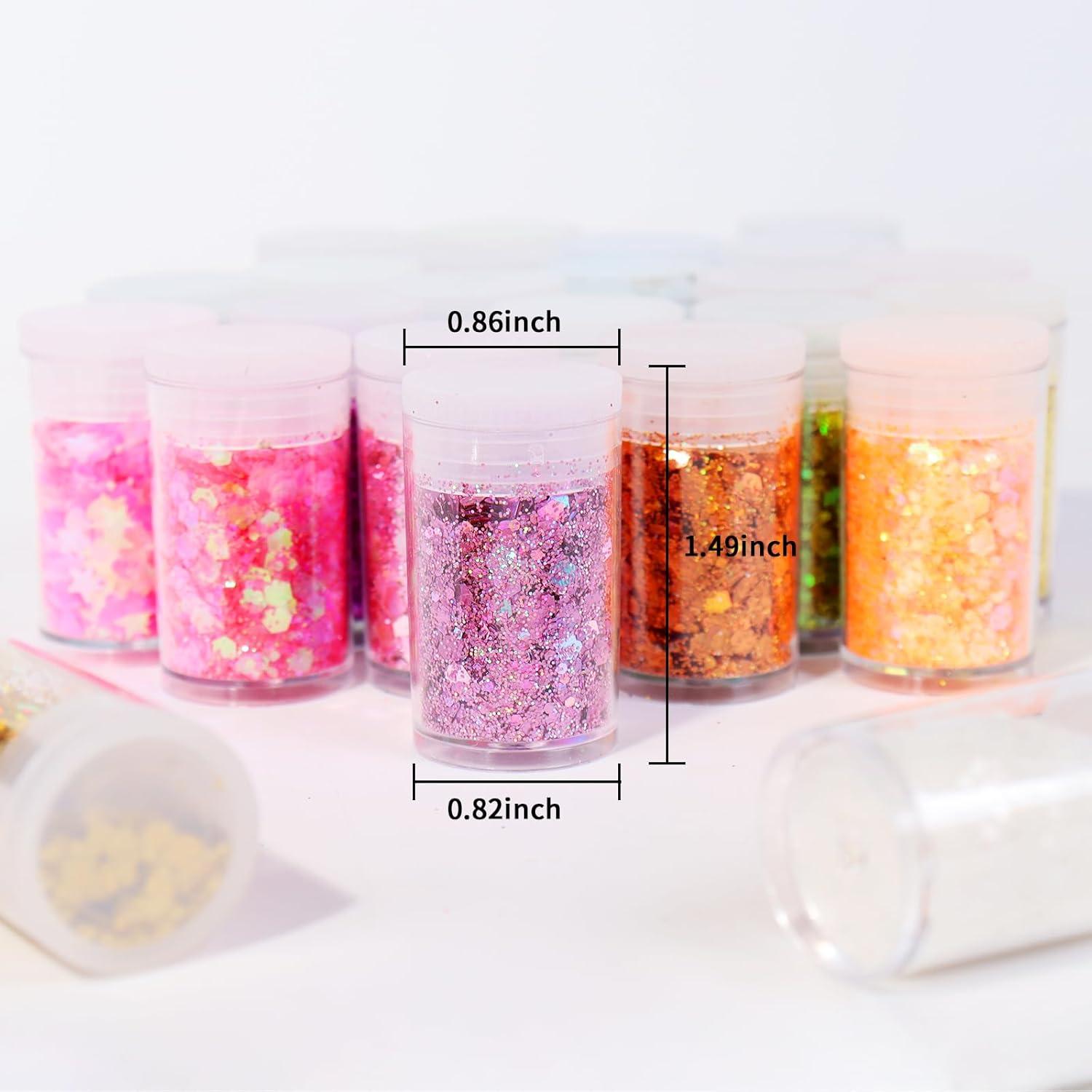 Set de Glitter Chunky Holográfico Ciyowta 40 Colores 300g