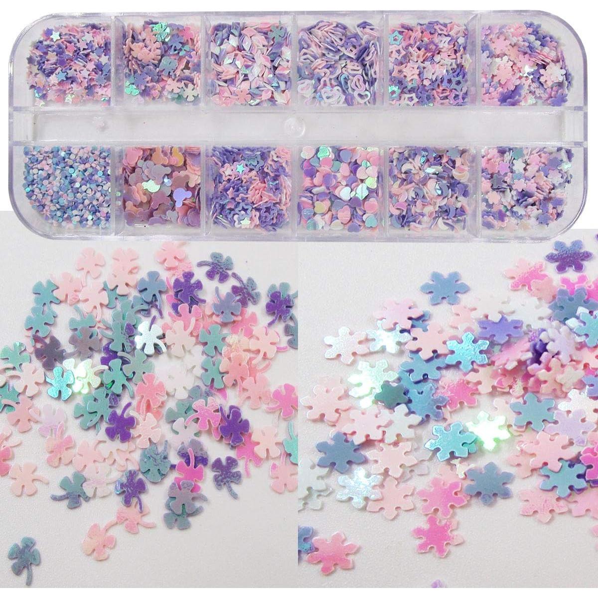 LuckForever Copos de Brillo Iridiscente para Uñas 2 Paquetes