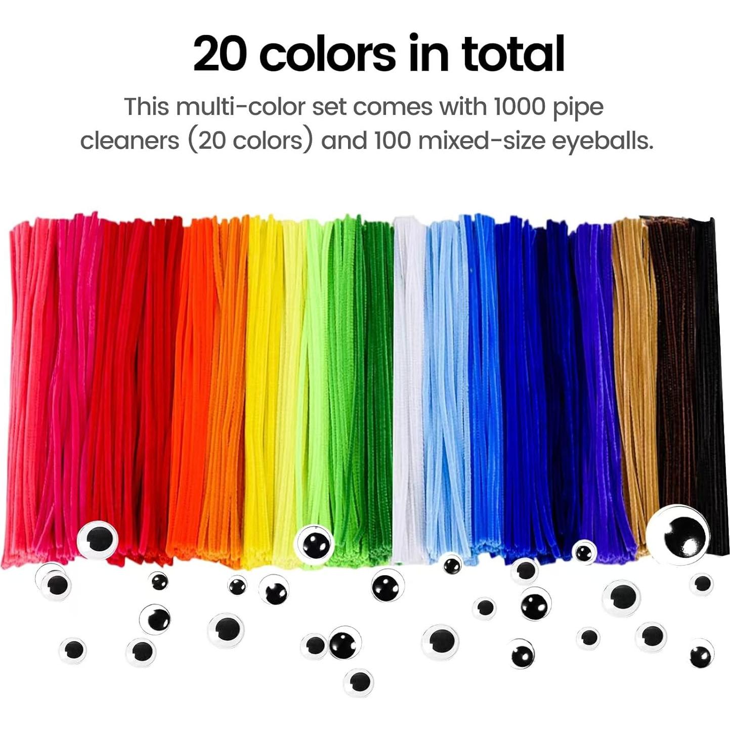 Kit de Manualidades 1000 Piezas Limpiapipas Chenille LeilieCSC