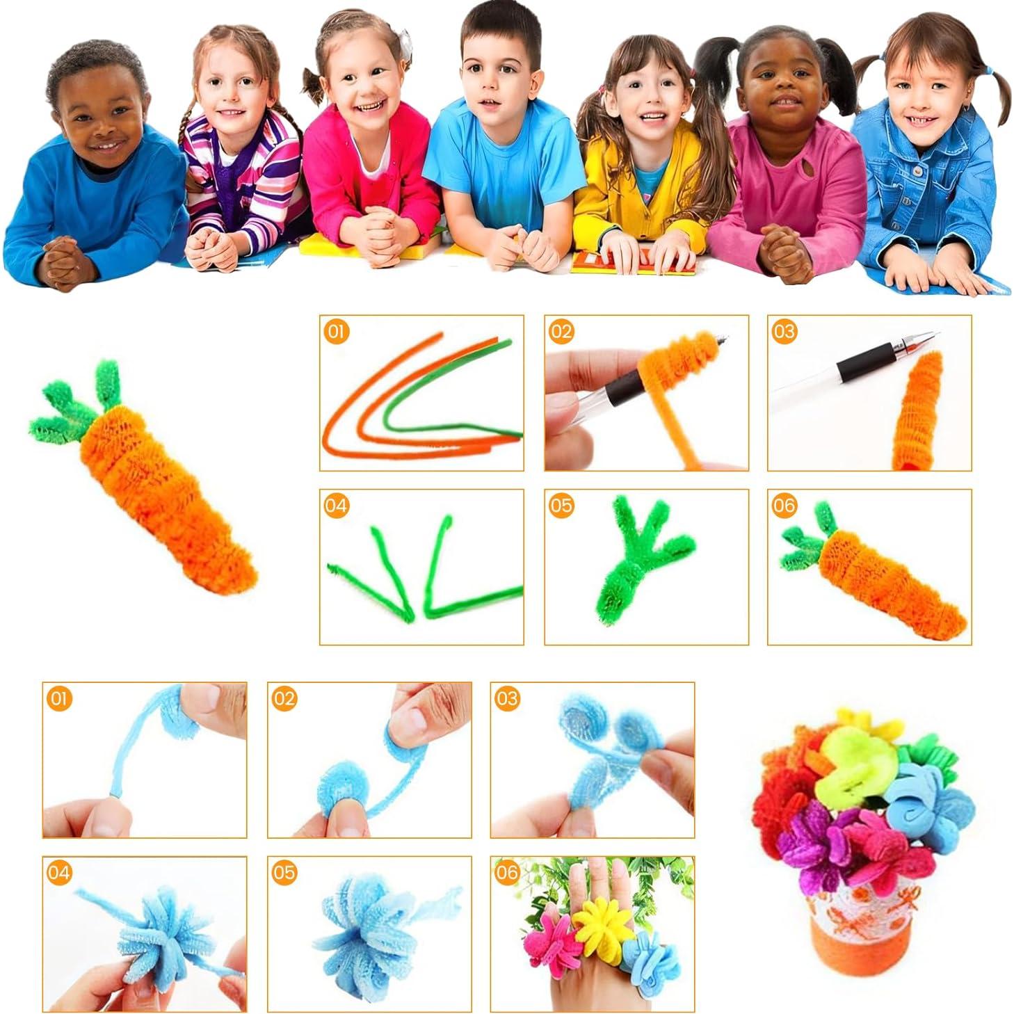 Kit de Manualidades 1000 Piezas Limpiapipas Chenille LeilieCSC