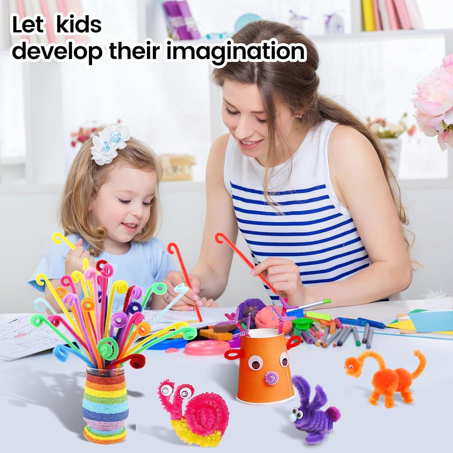 Kit de Manualidades 1000 Piezas Limpiapipas Chenille LeilieCSC