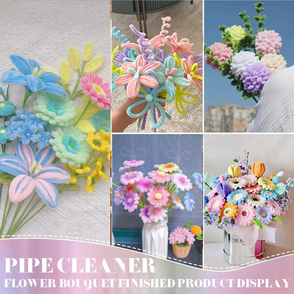 720 Piezas Limpiapipas de Flores AHAMETON - 7 Colores