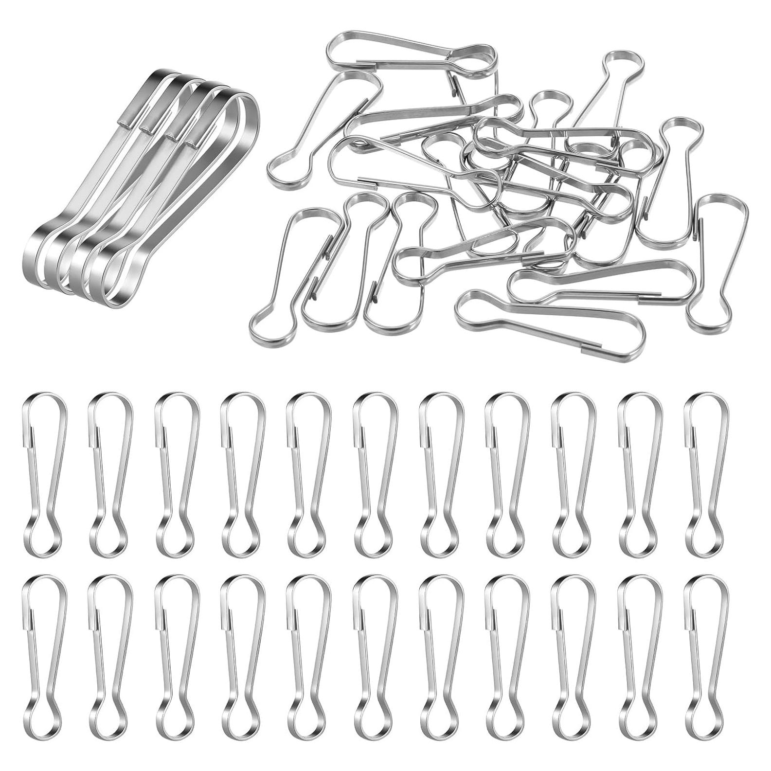 24 Ganchos de Resorte de Acero Inoxidable Bruislard 4cm