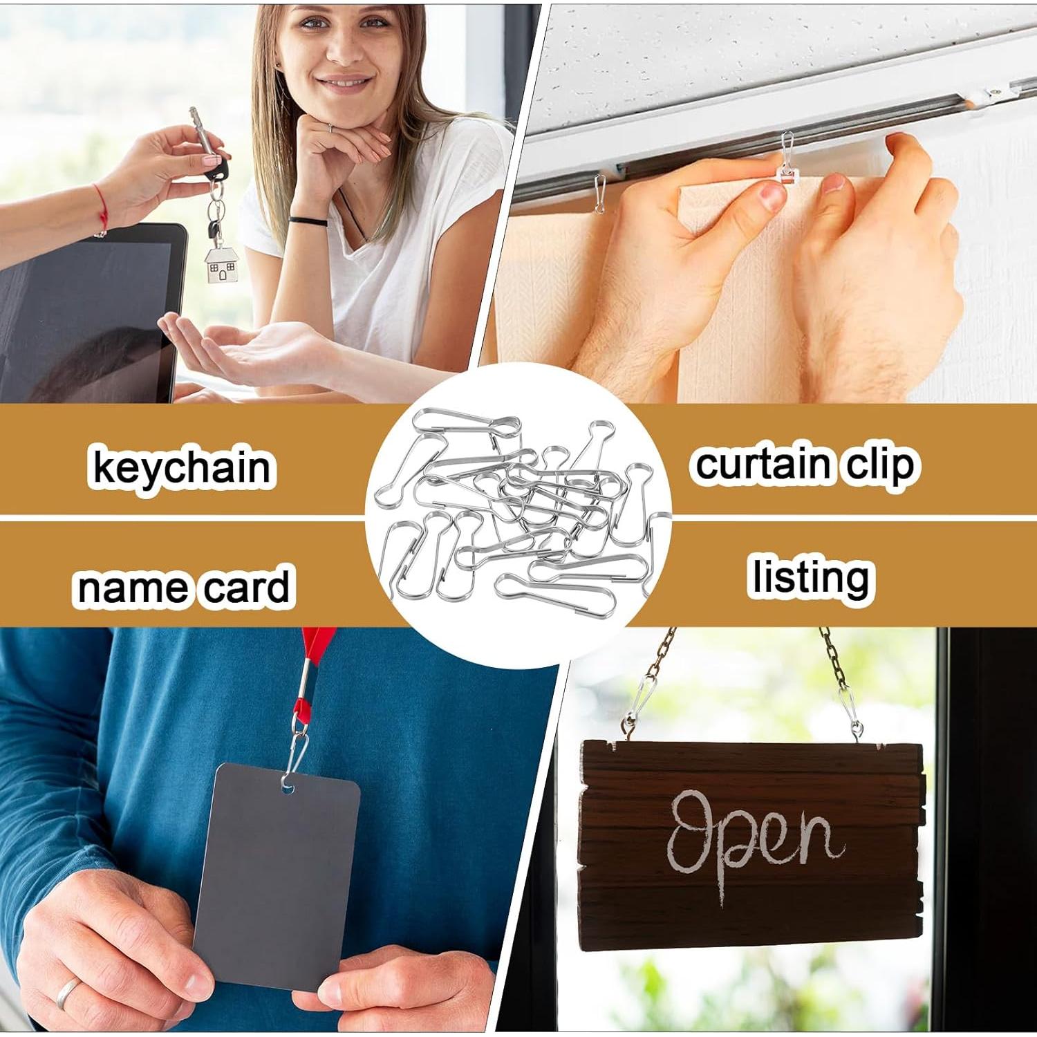 24 Ganchos de Resorte de Acero Inoxidable Bruislard 4cm