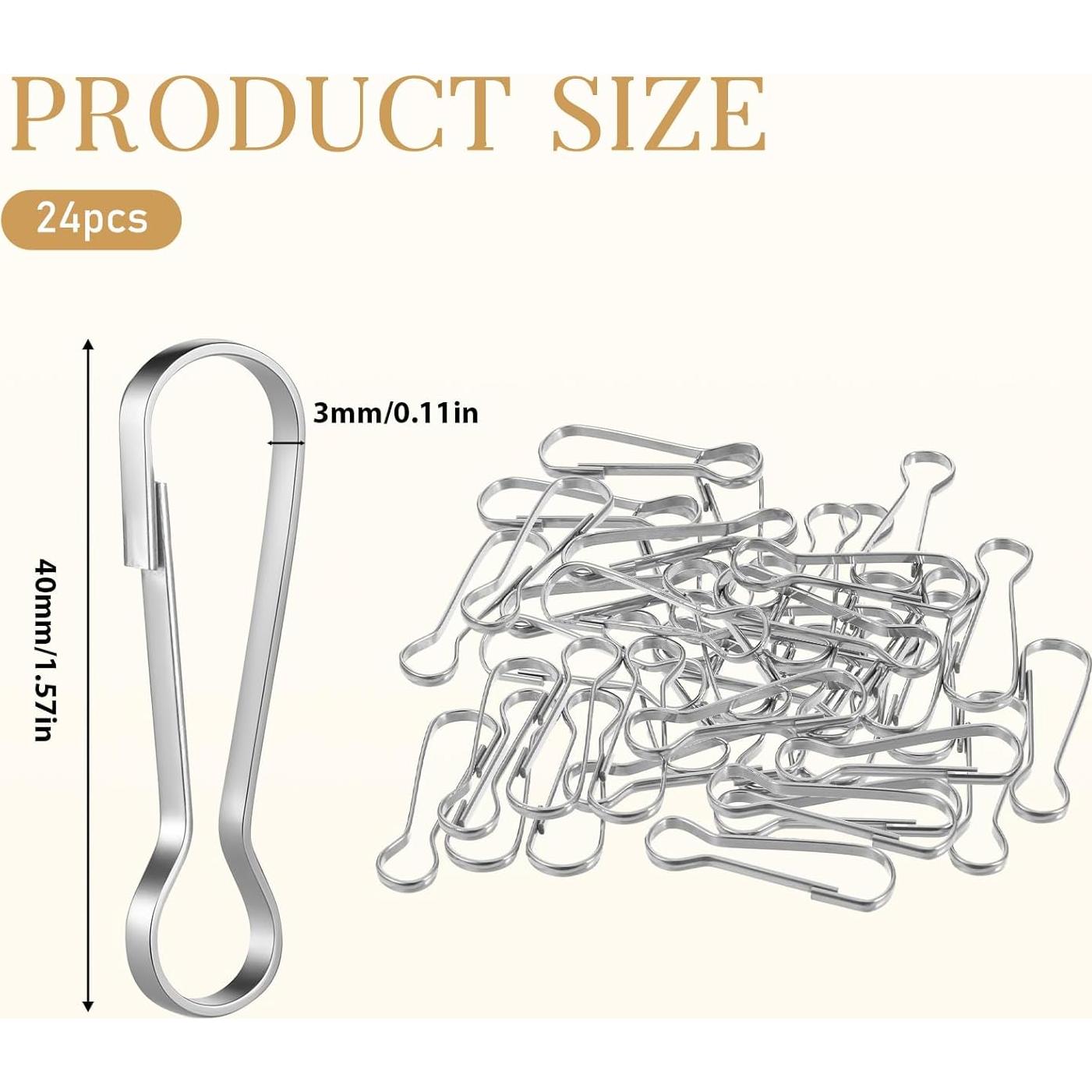 24 Ganchos de Resorte de Acero Inoxidable Bruislard 4cm
