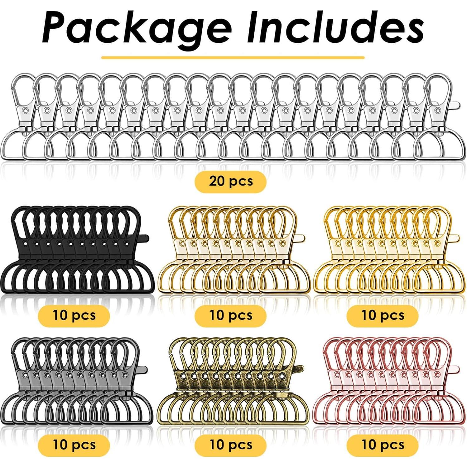 Ganchos de Clip Giratorios Anezus 80 Piezas 2.54 cm Multicolor