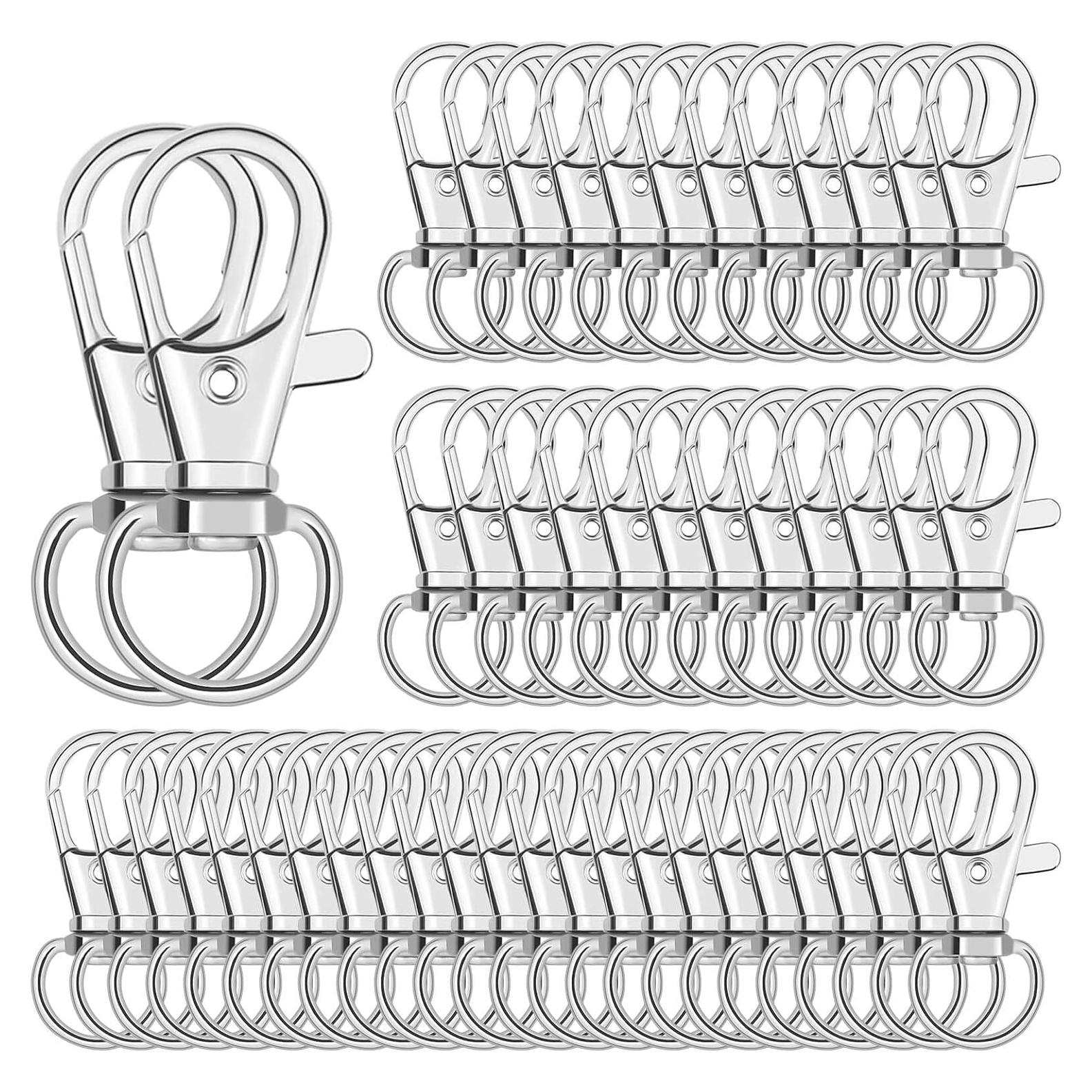 Ganchos de Clip para Llaveros Anezus 100 Pcs Mosquetón 3.18 cm