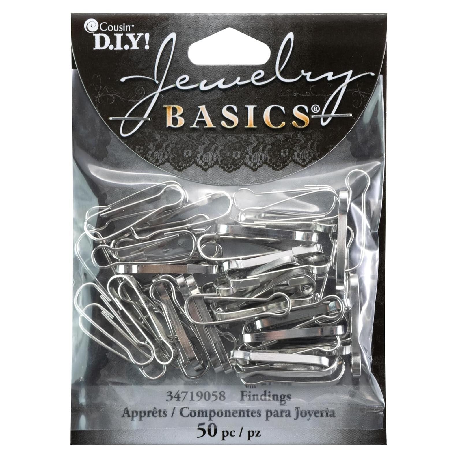 Gancho de Lanyard Plata Cousin - 50 Piezas 22x7mm