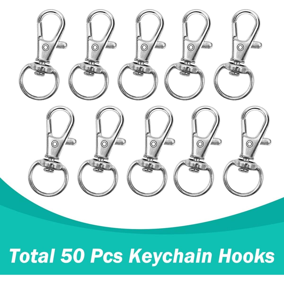 100 Ganchos Giratorios de Llaveros Segauin 32mm Plata