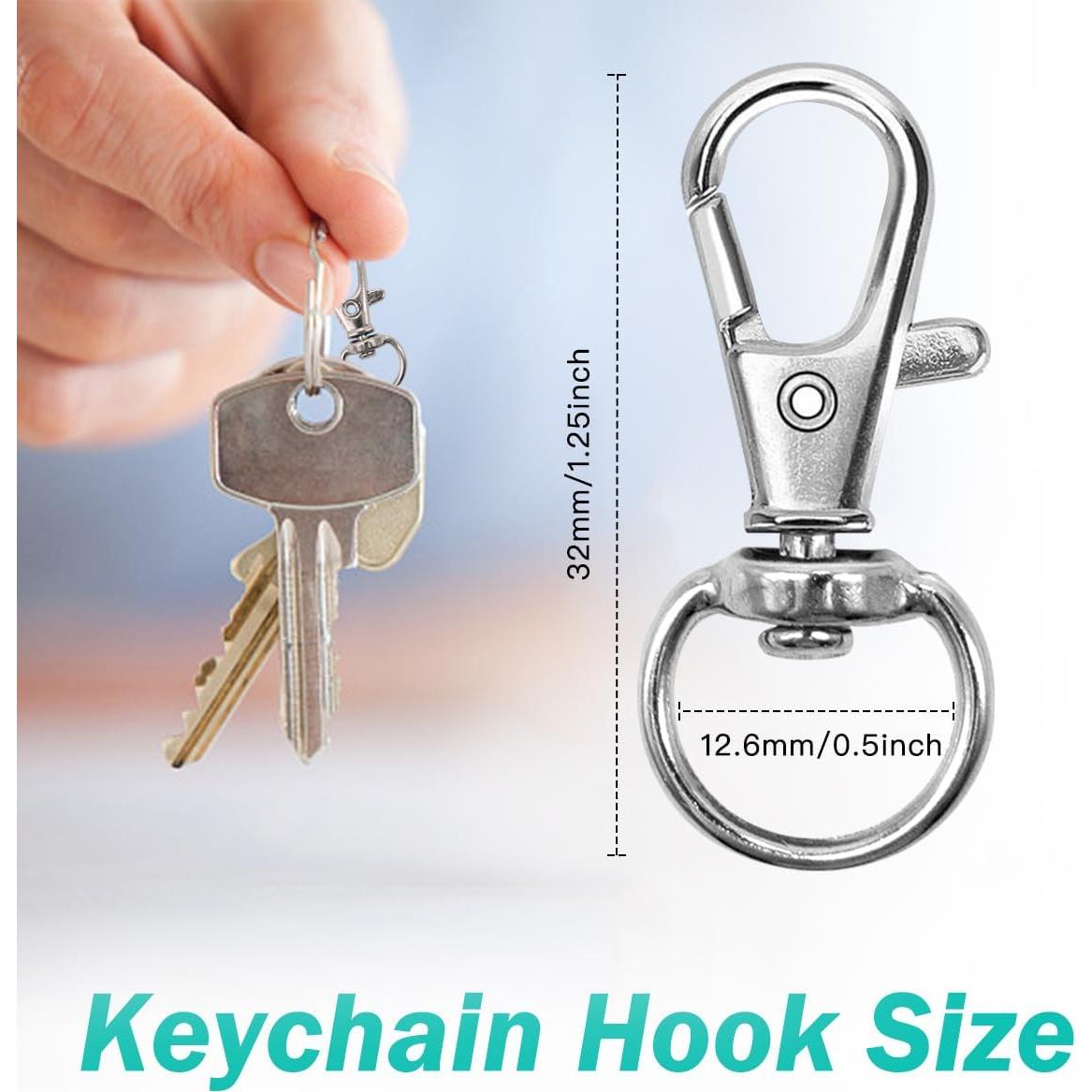 100 Ganchos Giratorios de Llaveros Segauin 32mm Plata