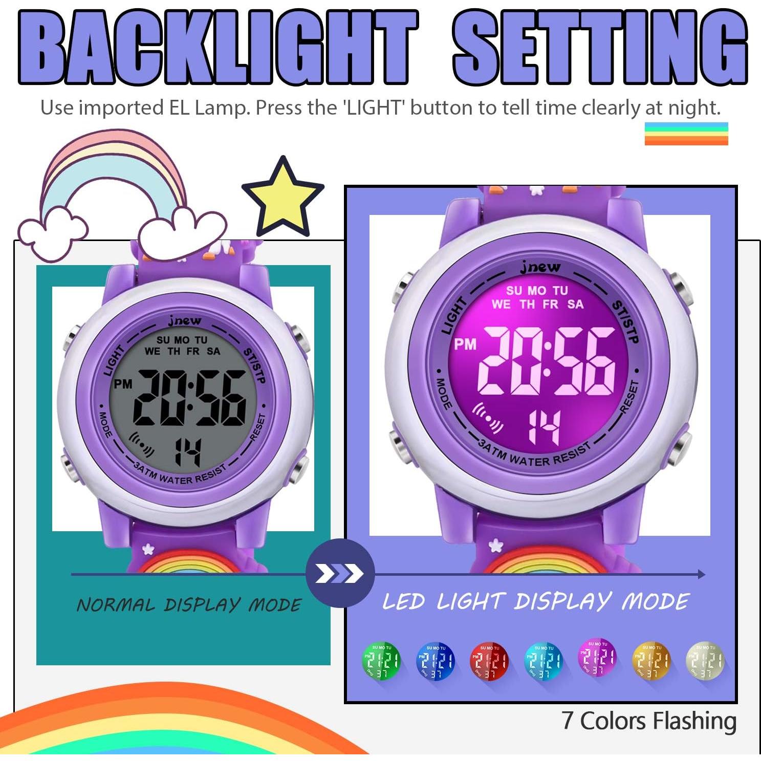 Reloj 3D Unicornio VAPCUFF para Niñas 3-12 Años Resistente