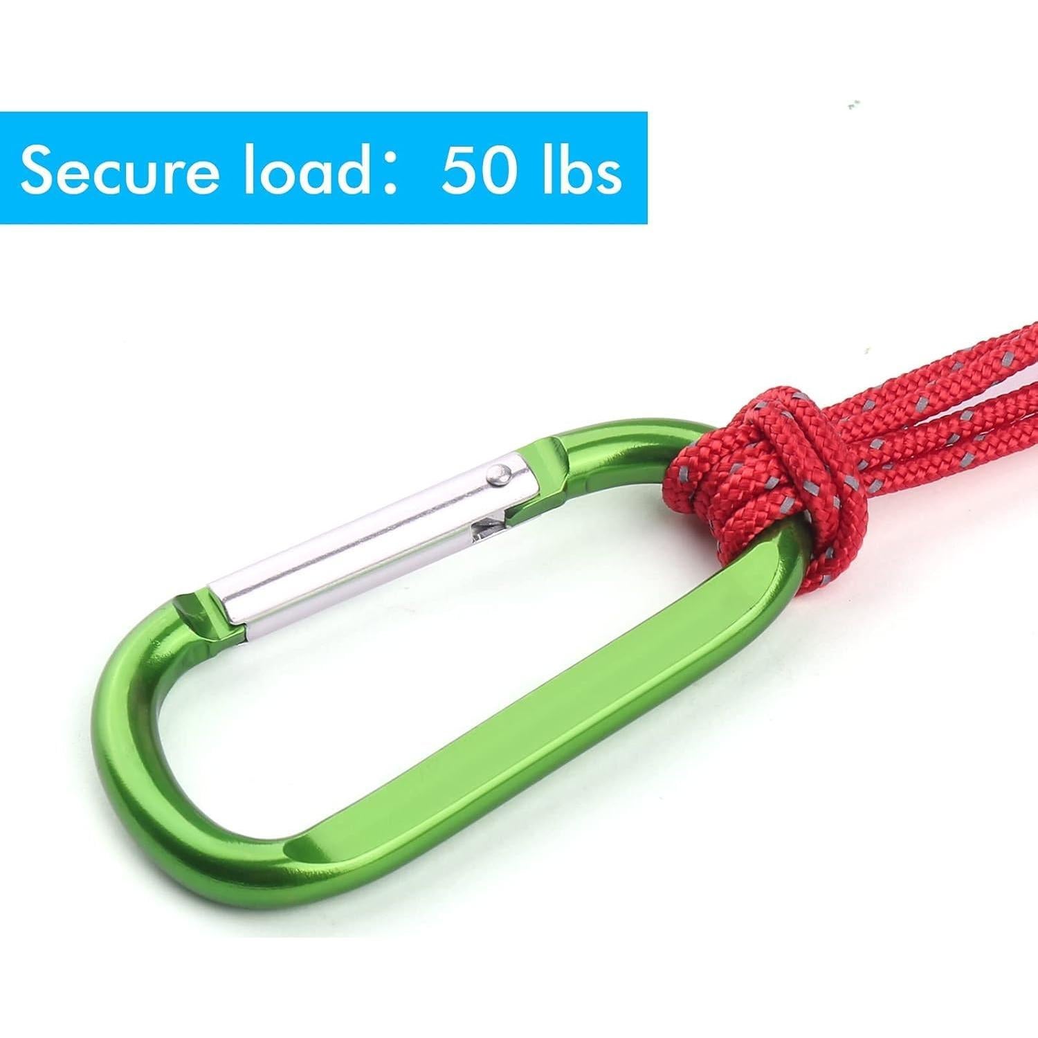 6 Clips de Carabiner de Aluminio CampTek 79mm Multicolor