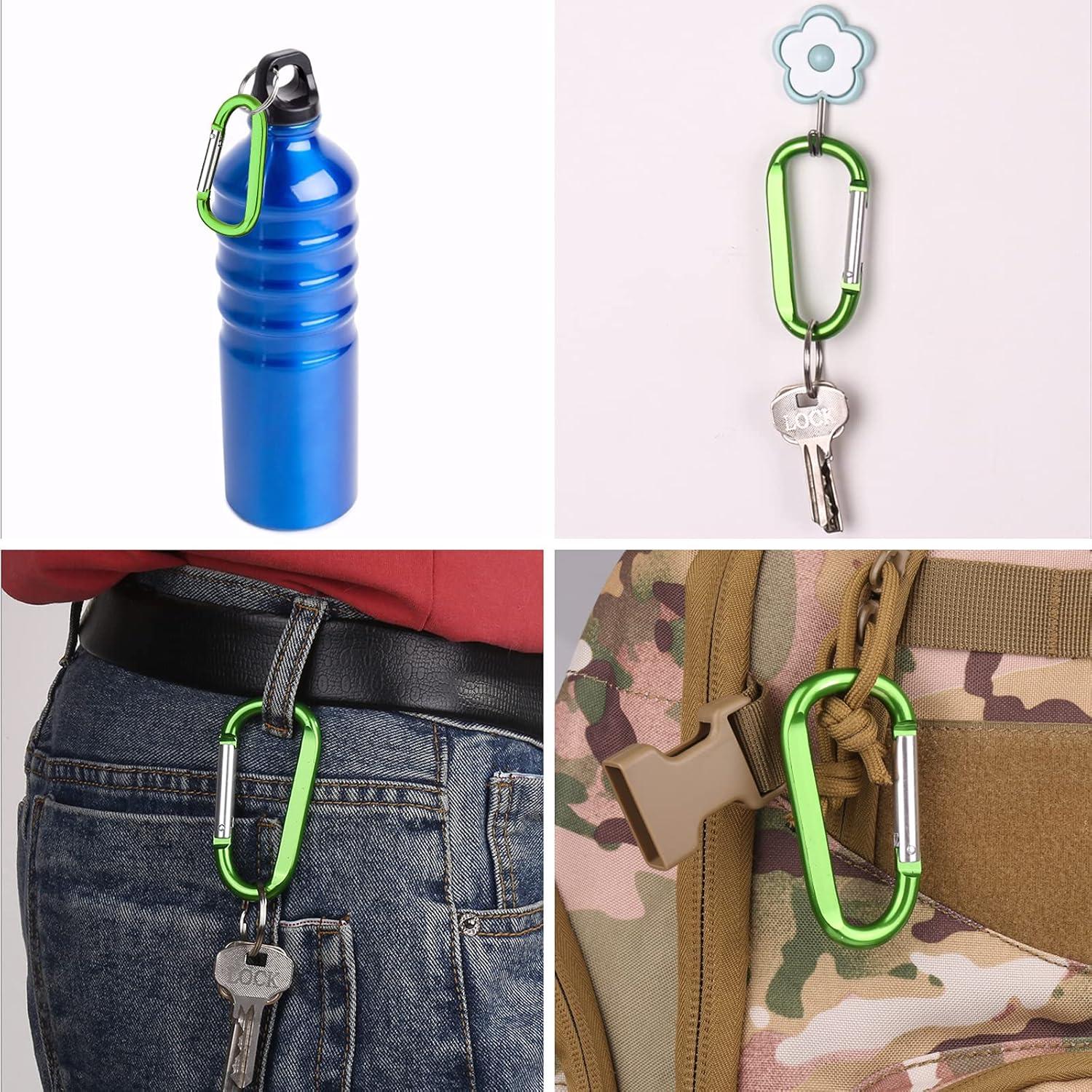 6 Clips de Carabiner de Aluminio CampTek 79mm Multicolor