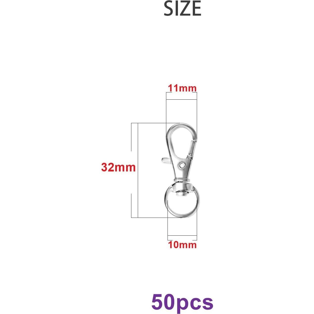 Ganchos de Snap Giratorios ZoloAJay 50pcs Metal Plata 32mm