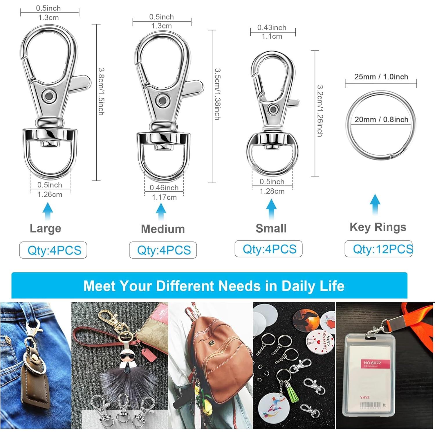 Anillas de llavero YHYZ con clips giratorios 12 piezas