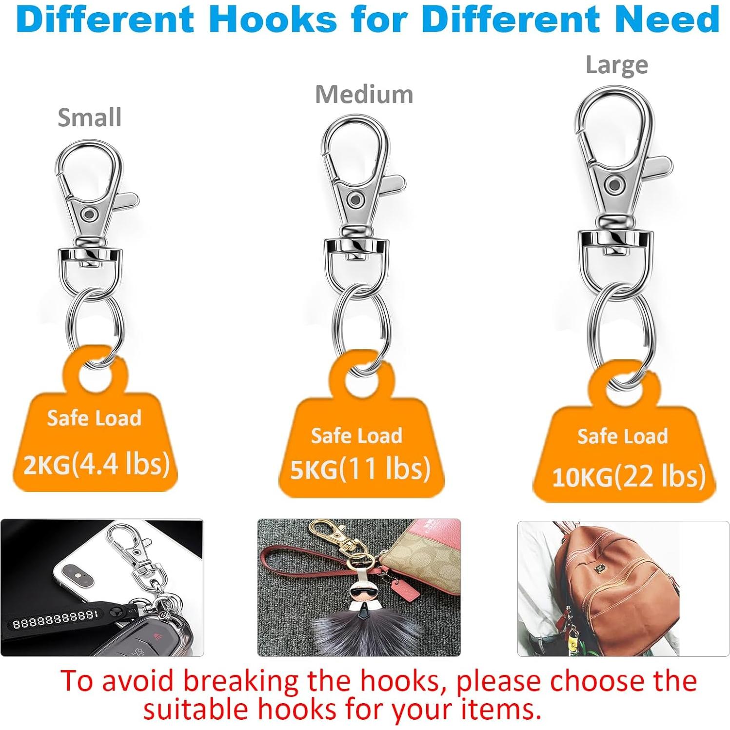 Anillas de llavero YHYZ con clips giratorios 12 piezas