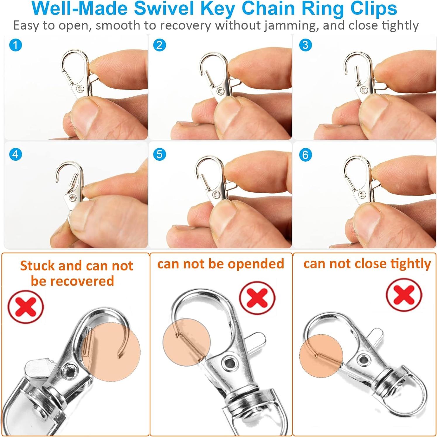 Anillas de llavero YHYZ con clips giratorios 12 piezas