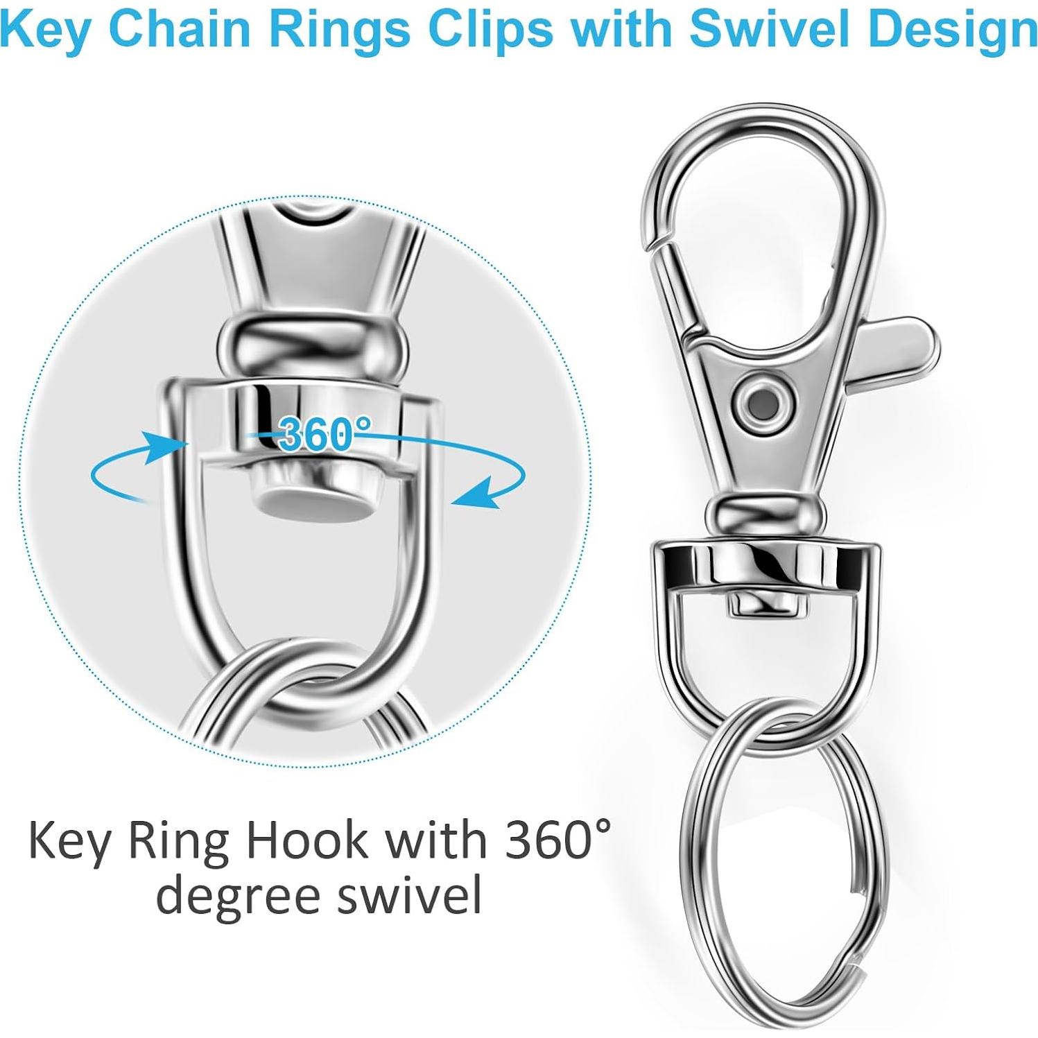 Anillas de llavero YHYZ con clips giratorios 12 piezas